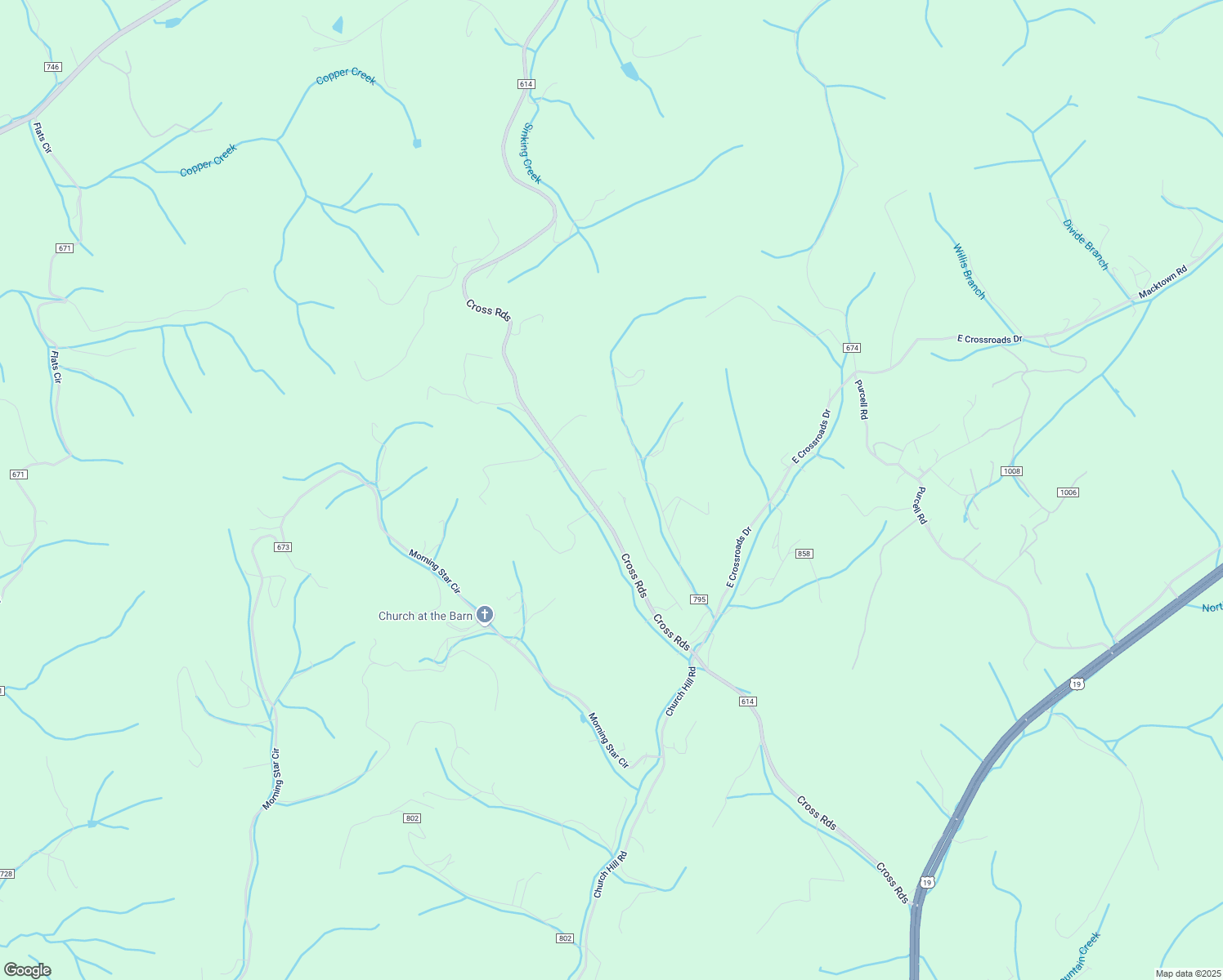 map of restaurants, bars, coffee shops, grocery stores, and more near County Road 614 in Lebanon