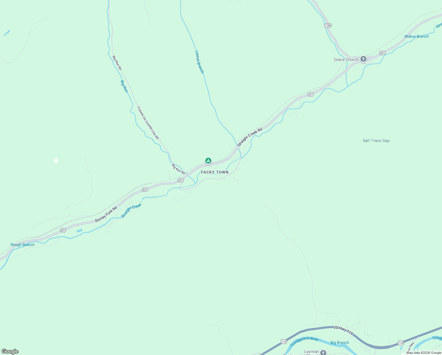 map of restaurants, bars, coffee shops, grocery stores, and more near 344 State Highway 3448 in Stoney Fork