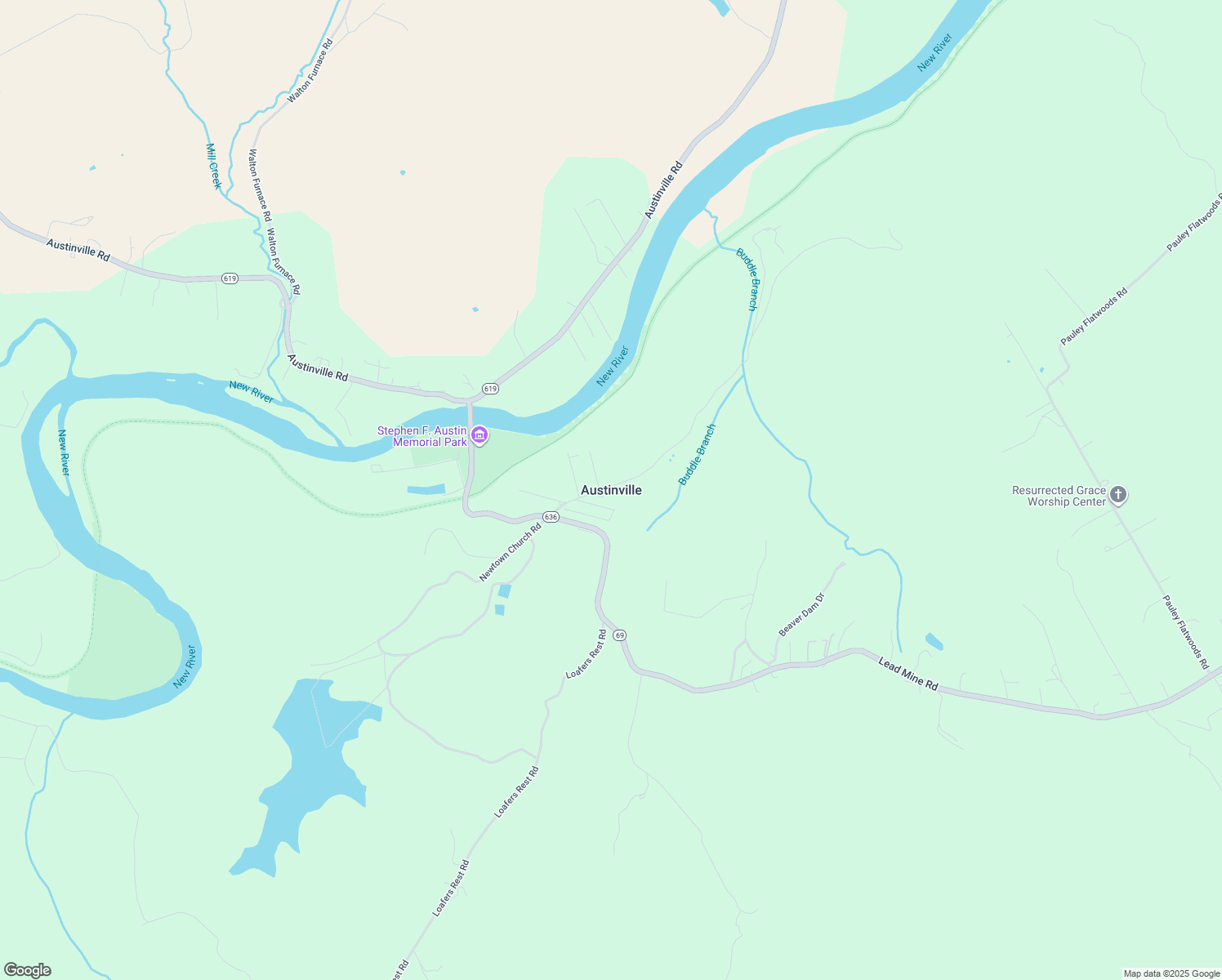 map of restaurants, bars, coffee shops, grocery stores, and more near in Austinville