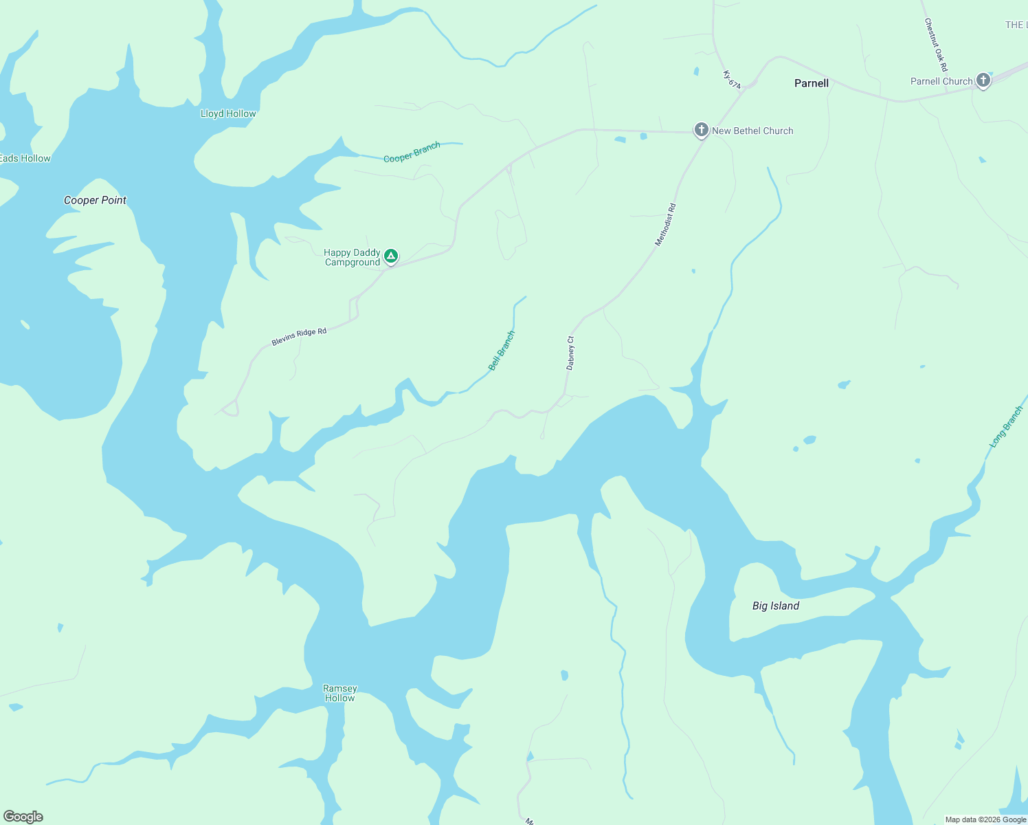 map of restaurants, bars, coffee shops, grocery stores, and more near Cart Bell Ridge Road in Monticello