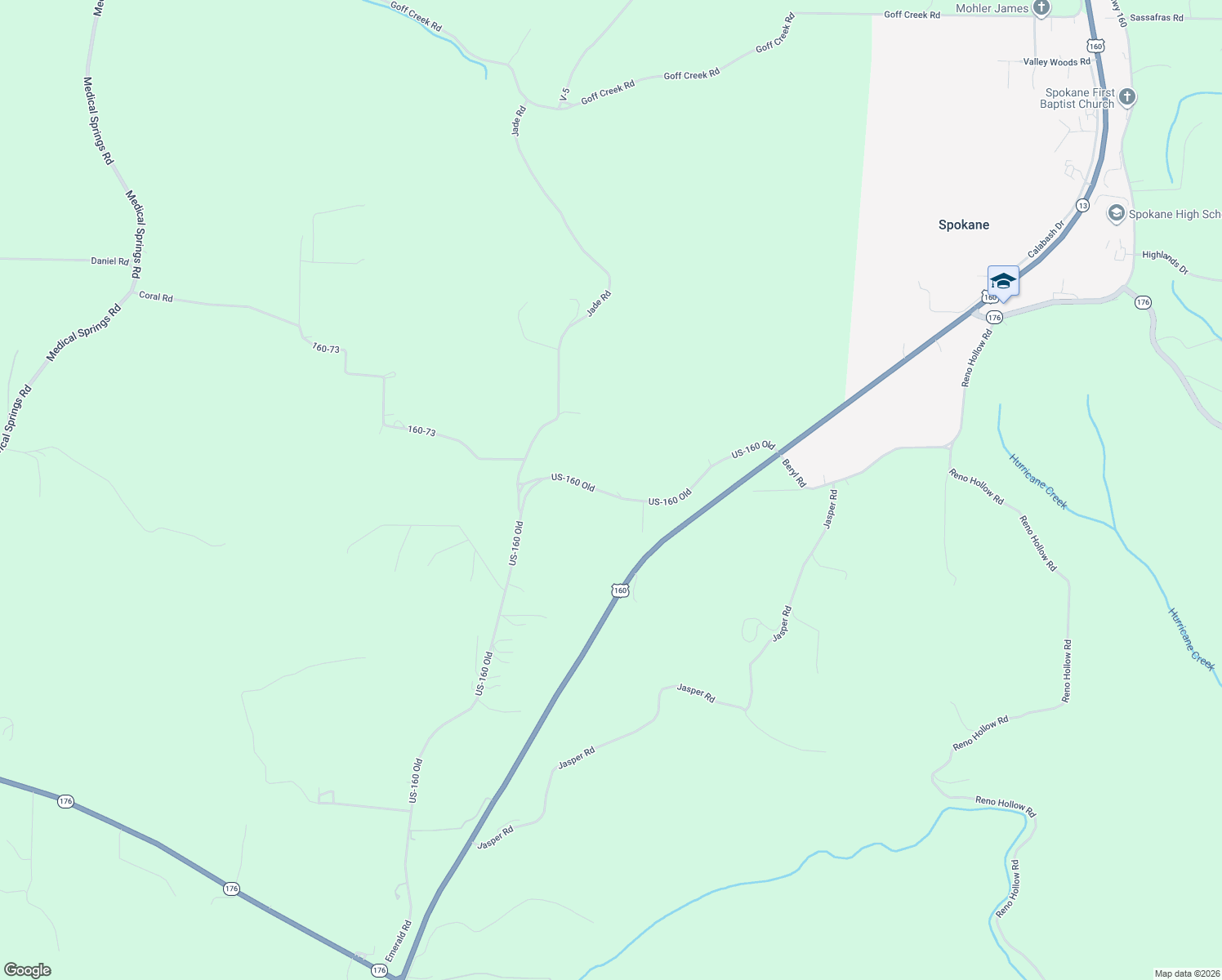 map of restaurants, bars, coffee shops, grocery stores, and more near 667-921 U.S. 160 Old in Spokane