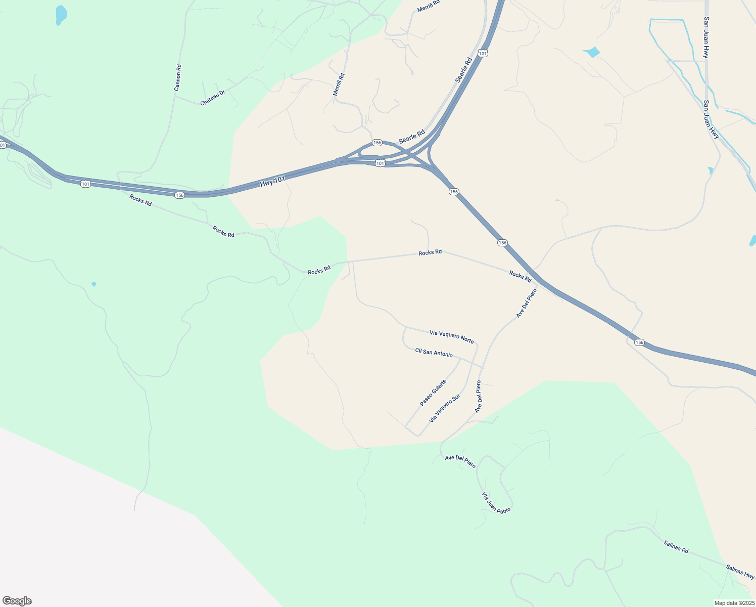 map of restaurants, bars, coffee shops, grocery stores, and more near 820 Vía Vaquero Norte in San Juan Bautista