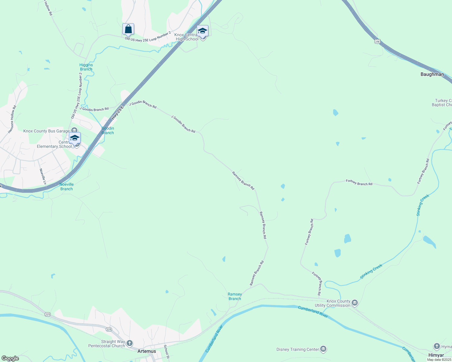 map of restaurants, bars, coffee shops, grocery stores, and more near 1037 Ramsey Branch Road in Artemus