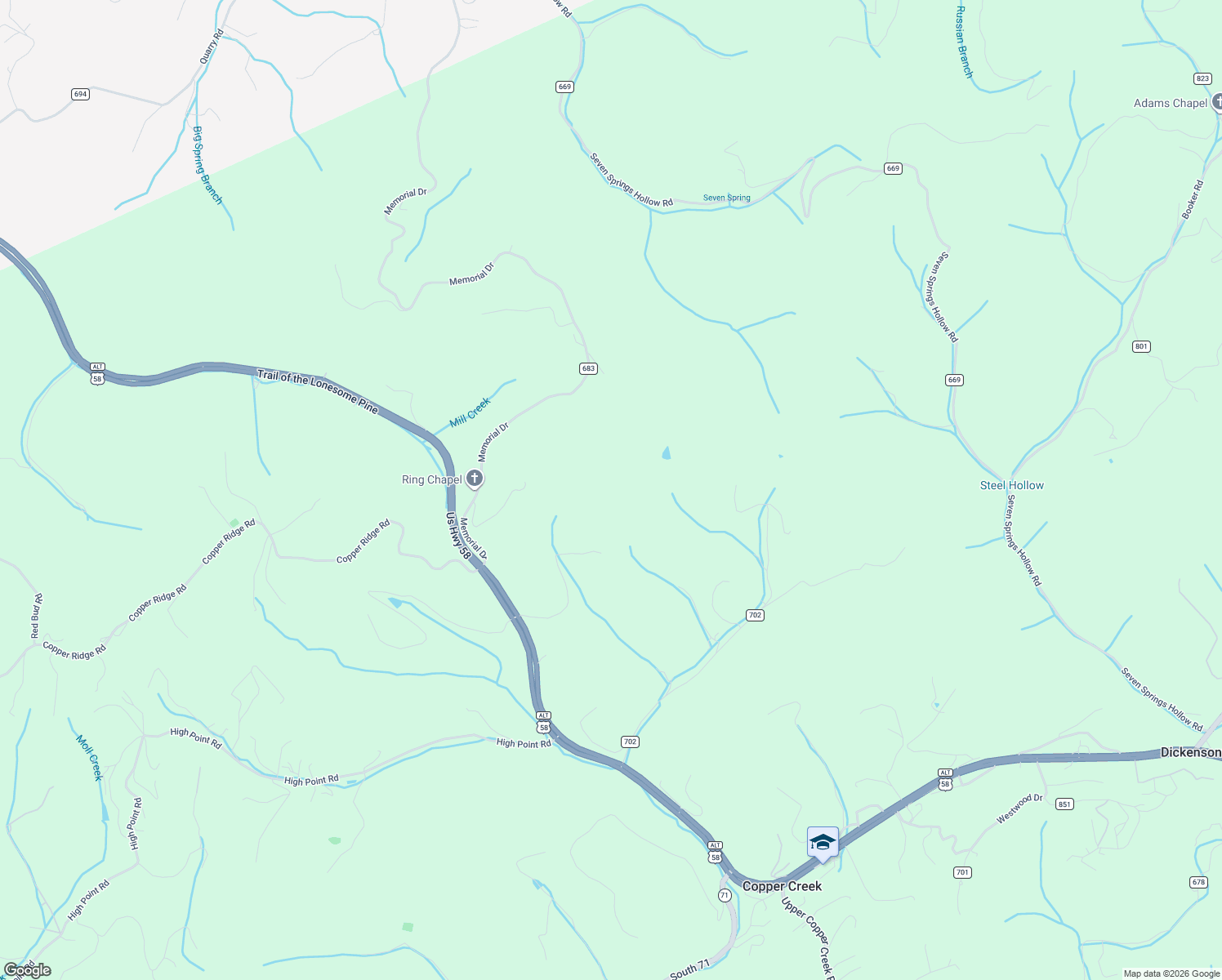 map of restaurants, bars, coffee shops, grocery stores, and more near in Castlewood