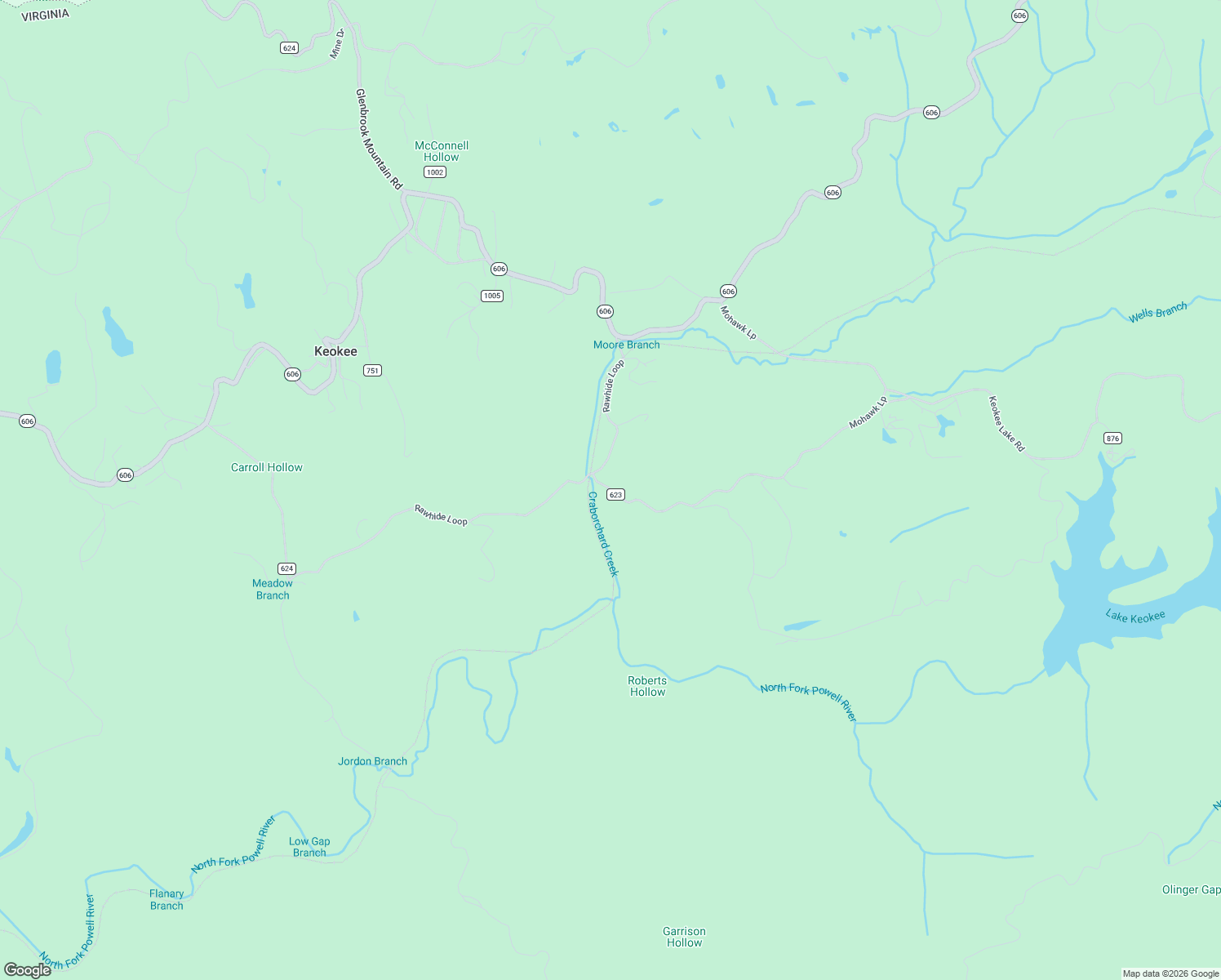 map of restaurants, bars, coffee shops, grocery stores, and more near State Road 623 in Keokee