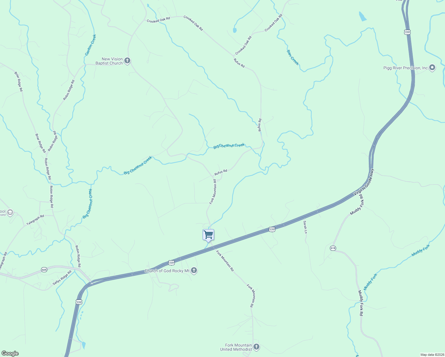 map of restaurants, bars, coffee shops, grocery stores, and more near 20 Rufus Road in Rocky Mount