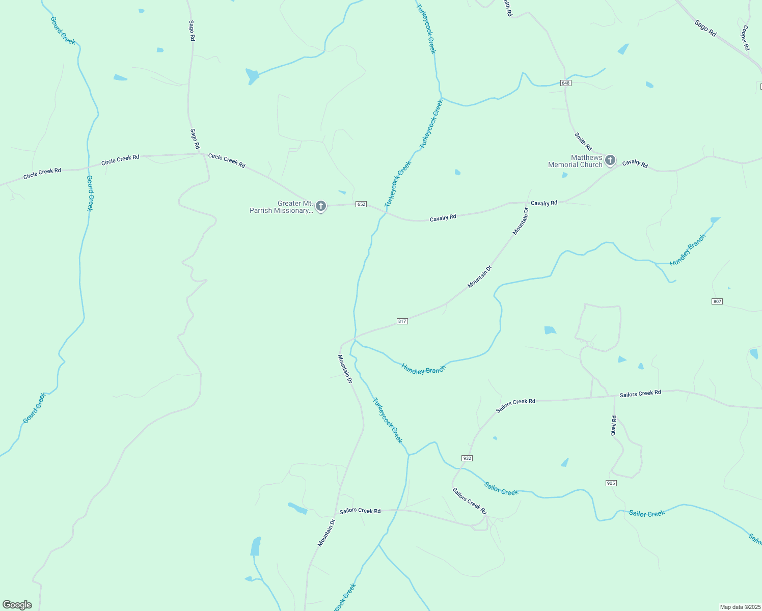 map of restaurants, bars, coffee shops, grocery stores, and more near Mountain Drive in Chatham
