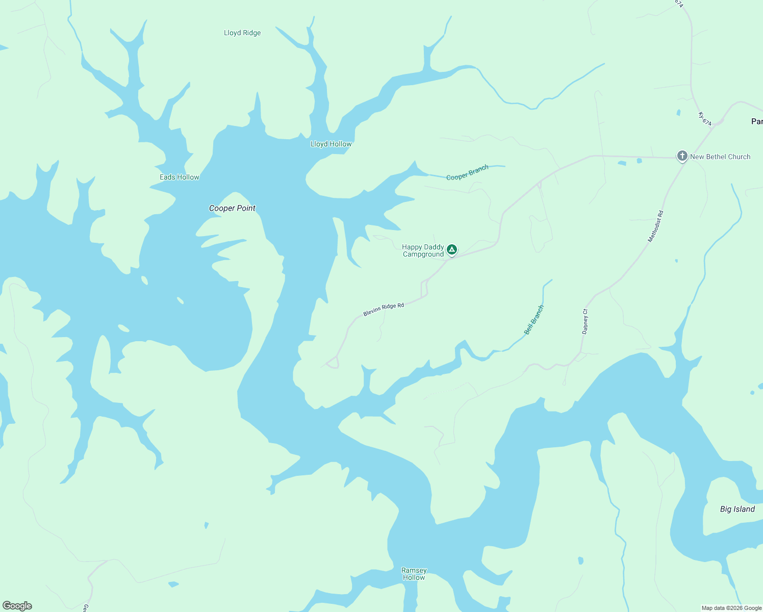 map of restaurants, bars, coffee shops, grocery stores, and more near Blevins Ridge Rd in Monticello