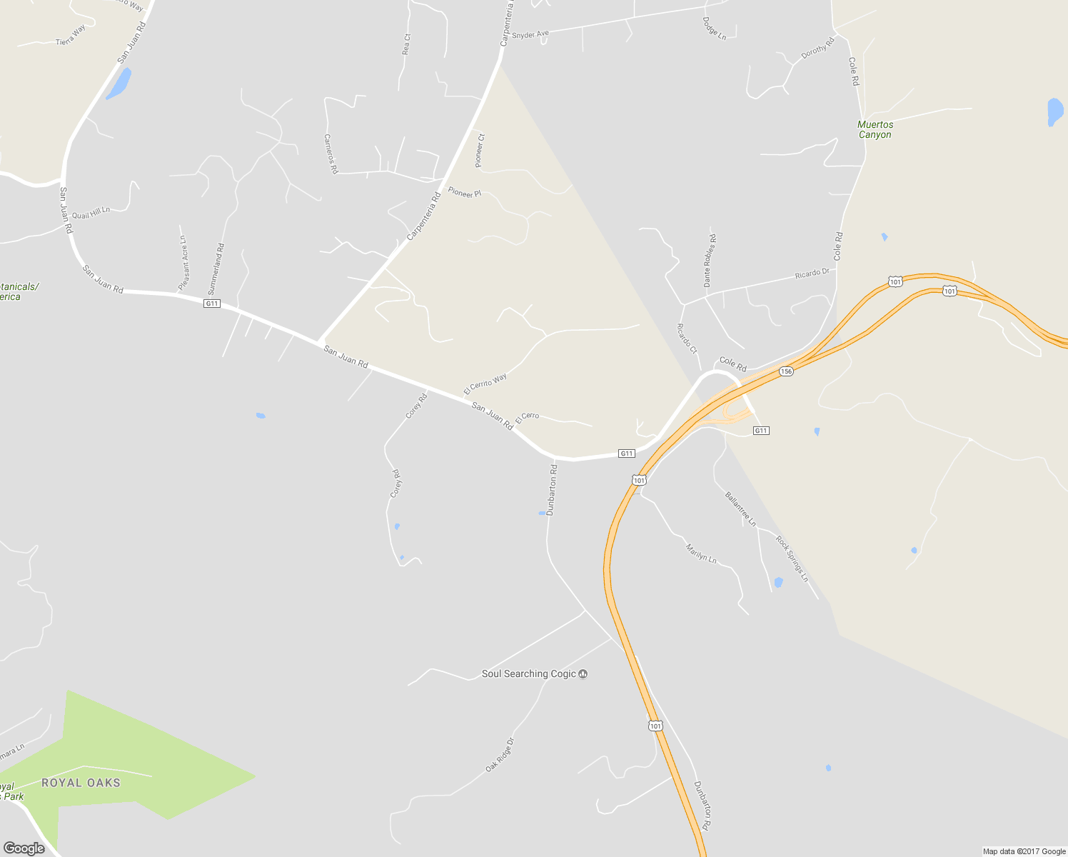 map of restaurants, bars, coffee shops, grocery stores, and more near 19310 El Cerro in Aromas