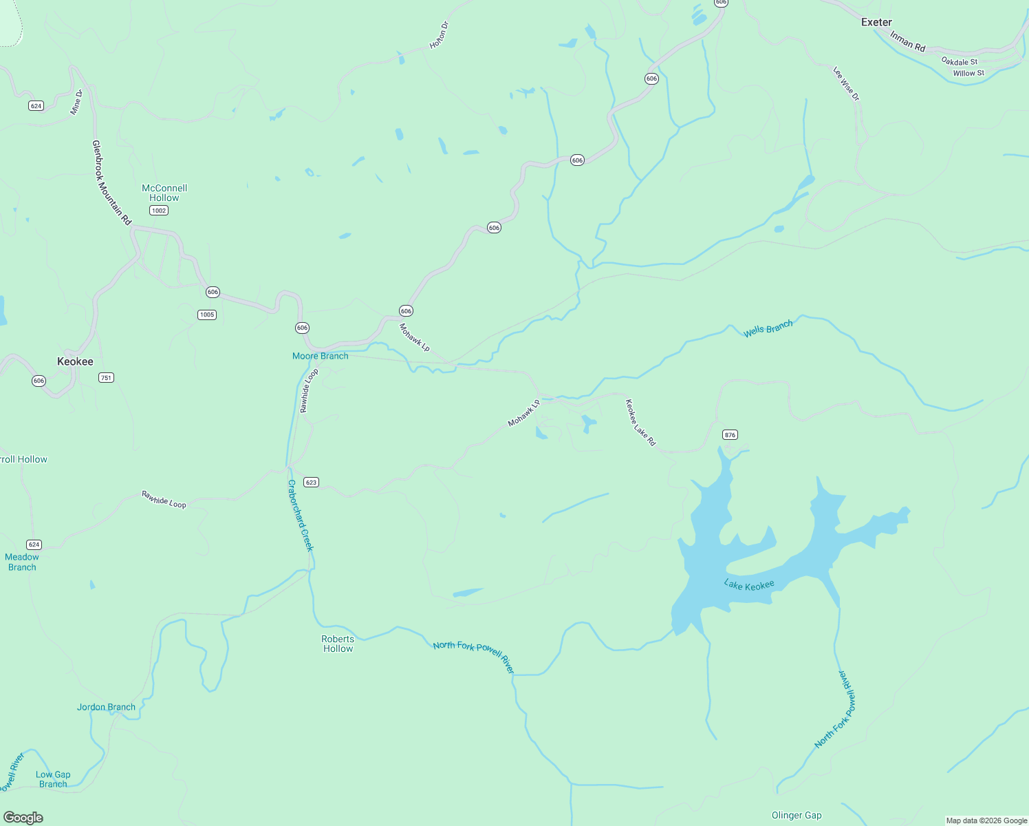 map of restaurants, bars, coffee shops, grocery stores, and more near State Road 623 in Keokee