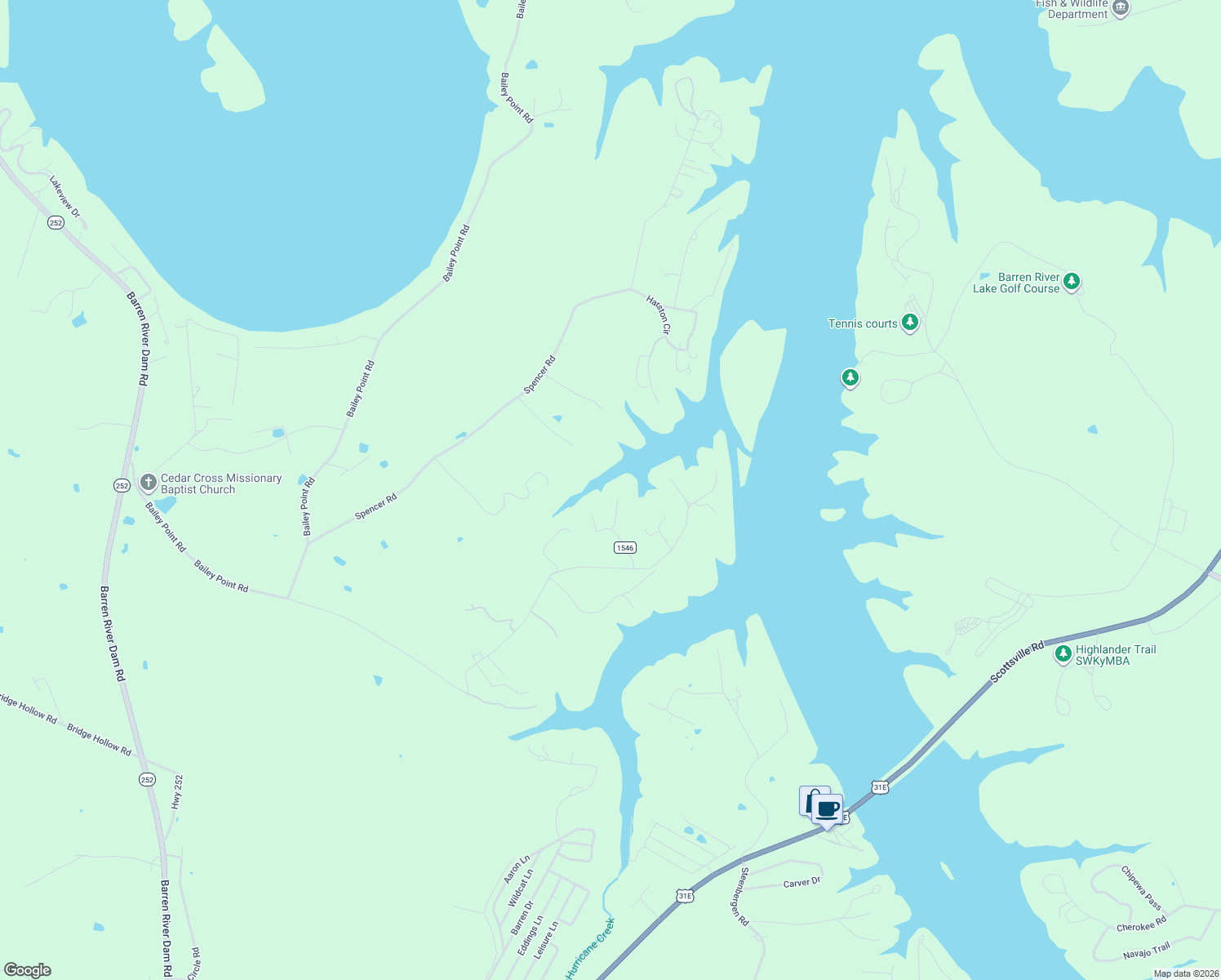 map of restaurants, bars, coffee shops, grocery stores, and more near Waterside Trail in Scottsville