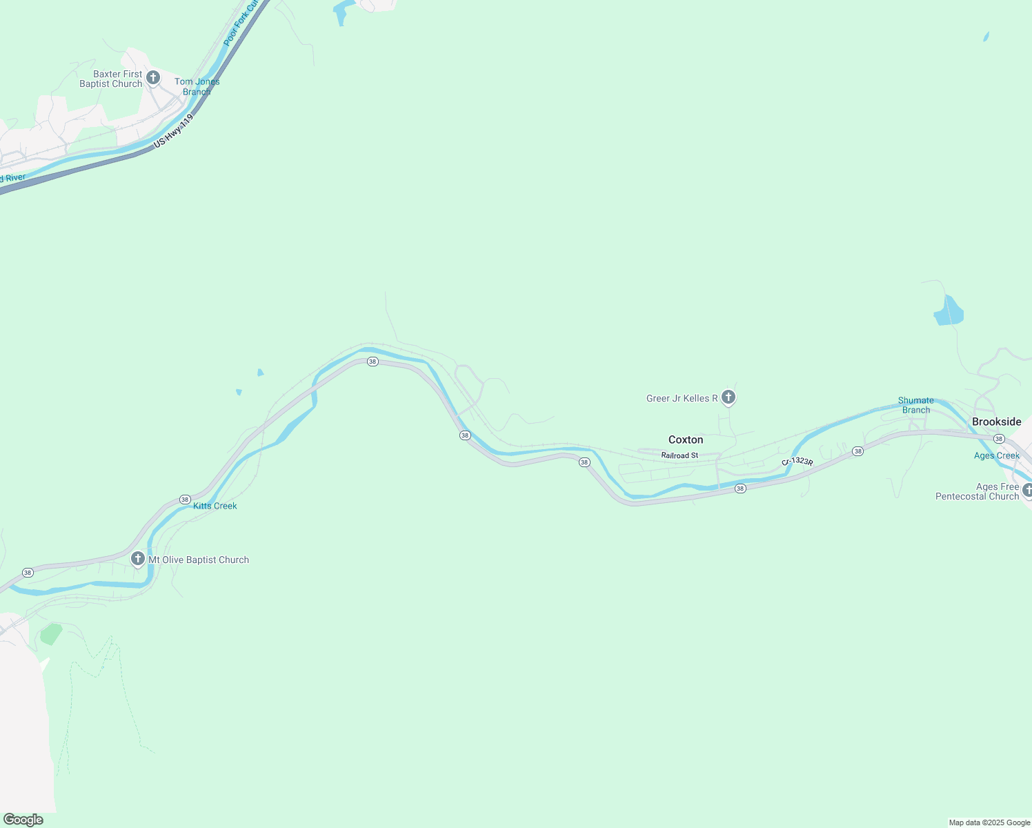 map of restaurants, bars, coffee shops, grocery stores, and more near Price Drive in Harlan County