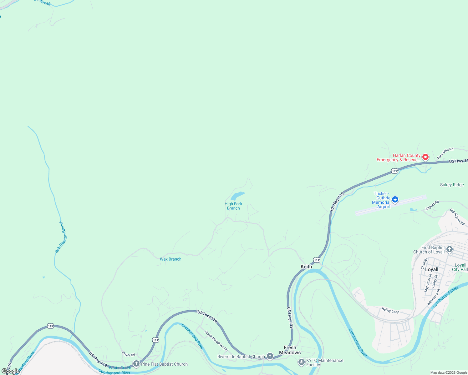 map of restaurants, bars, coffee shops, grocery stores, and more near 4294 State Highway 840 in Wallins Creek