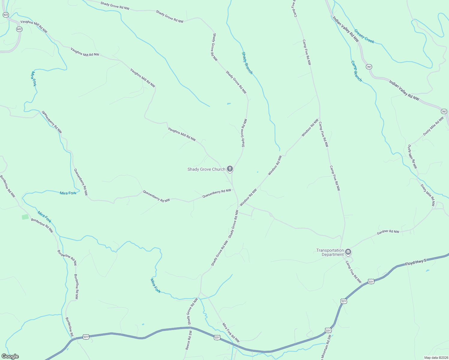 map of restaurants, bars, coffee shops, grocery stores, and more near 148 Vaughns Mill Road Northwest in Floyd