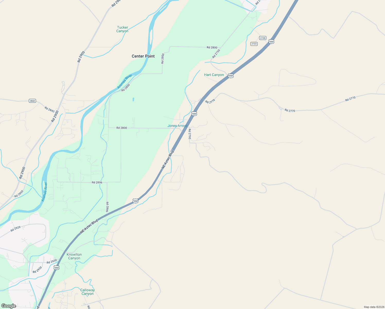 map of restaurants, bars, coffee shops, grocery stores, and more near 21 Road 2795 in Aztec