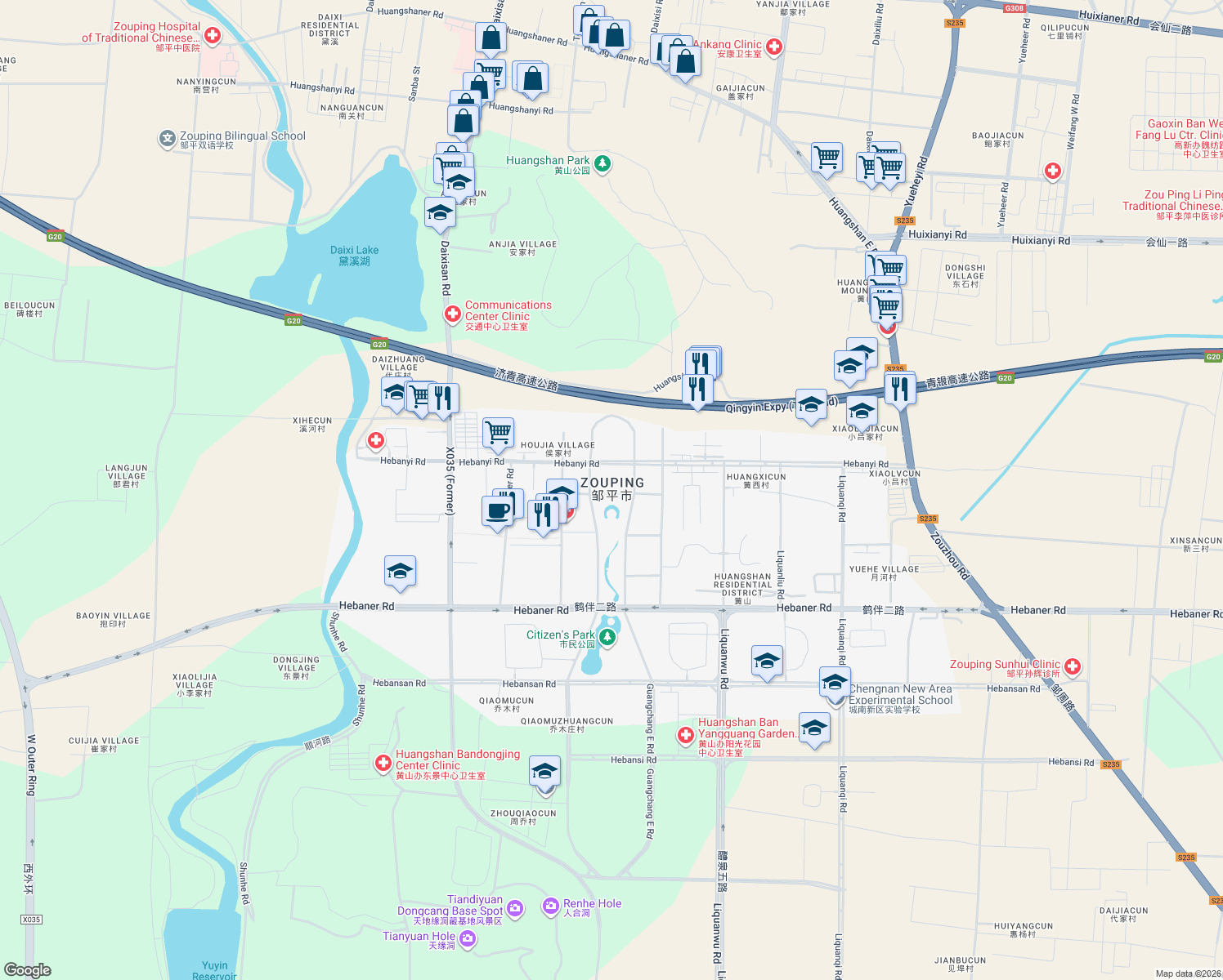 map of restaurants, bars, coffee shops, grocery stores, and more near in Binzhou