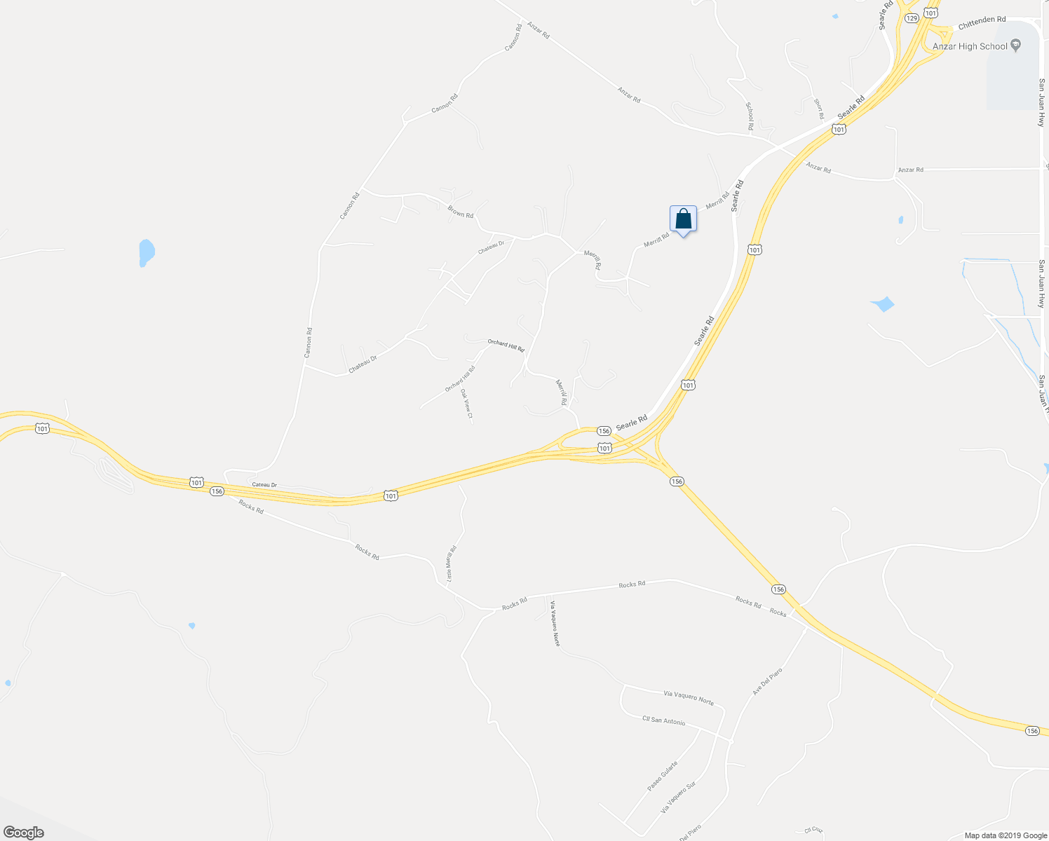 map of restaurants, bars, coffee shops, grocery stores, and more near 120 Merrill Road in San Juan Bautista