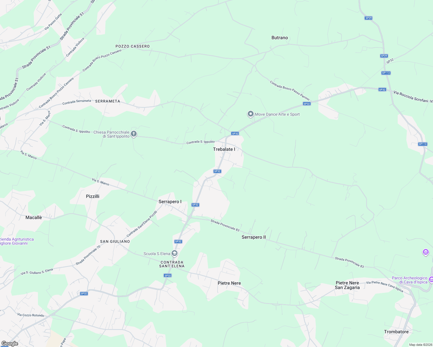 map of restaurants, bars, coffee shops, grocery stores, and more near 212/B Via Rocciola Scrofani in Modica