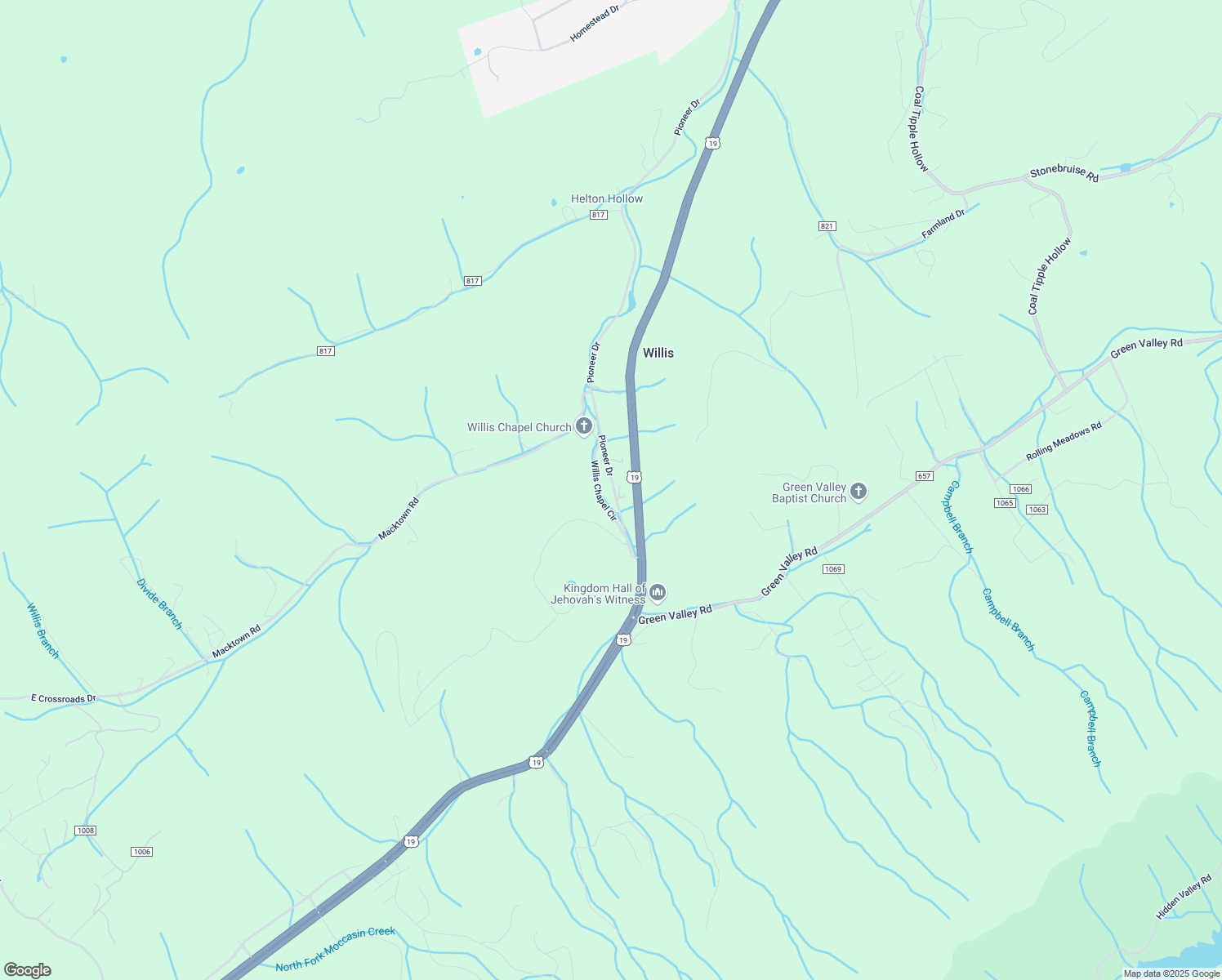 map of restaurants, bars, coffee shops, grocery stores, and more near 2326 Pioneer Drive in Lebanon