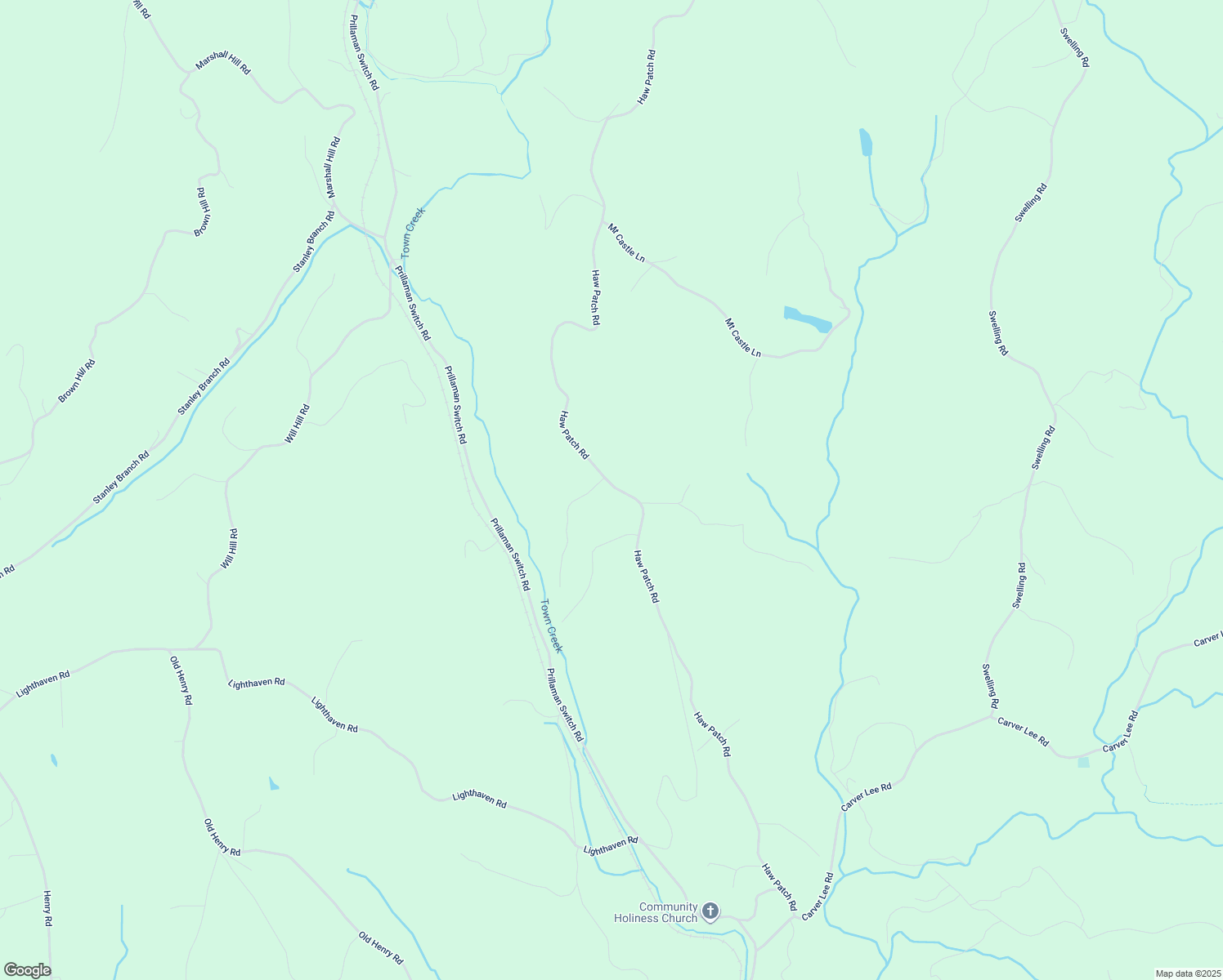map of restaurants, bars, coffee shops, grocery stores, and more near 1593 Haw Patch Road in Ferrum