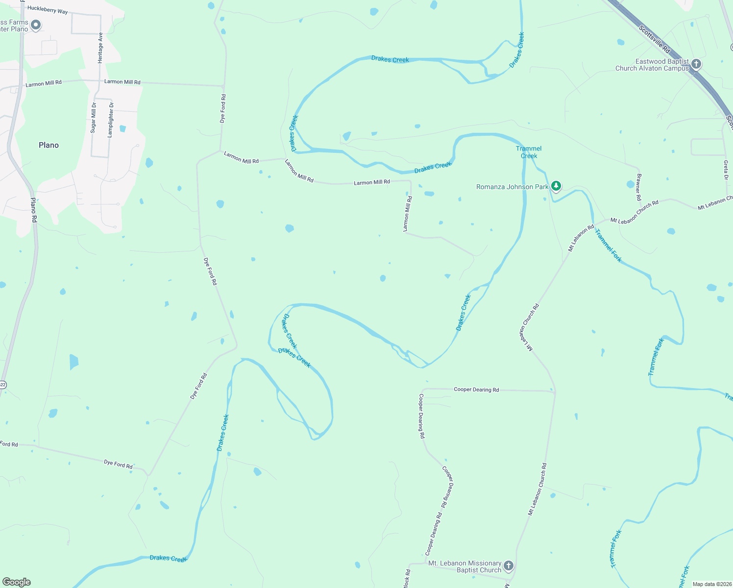 map of restaurants, bars, coffee shops, grocery stores, and more near 2327 Larmon Mill Road in Alvaton