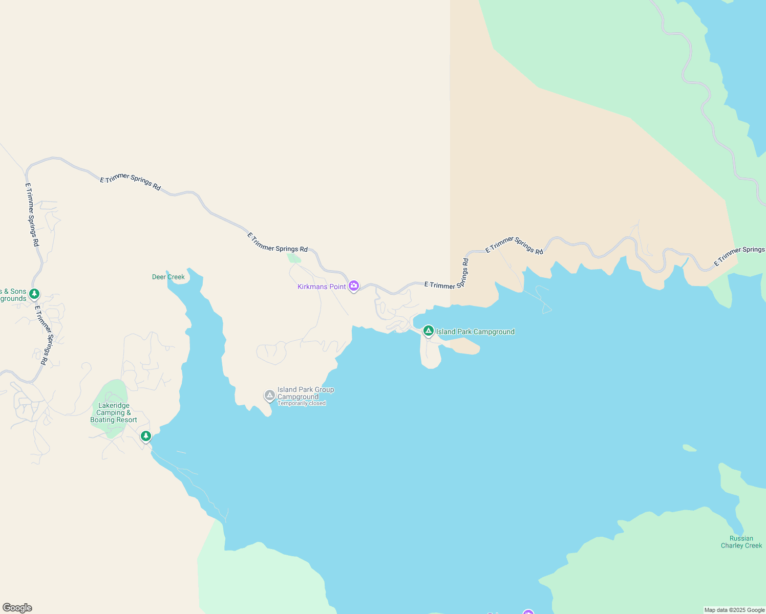 map of restaurants, bars, coffee shops, grocery stores, and more near 32301 East Trimmer Springs Road in Sanger