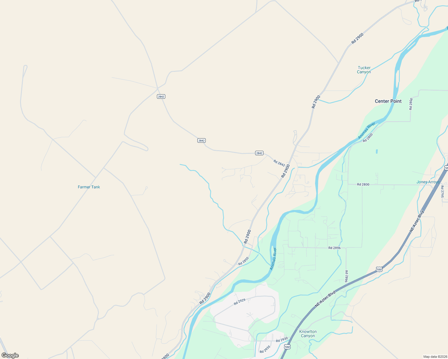 map of restaurants, bars, coffee shops, grocery stores, and more near 46B Road 2598 in Aztec