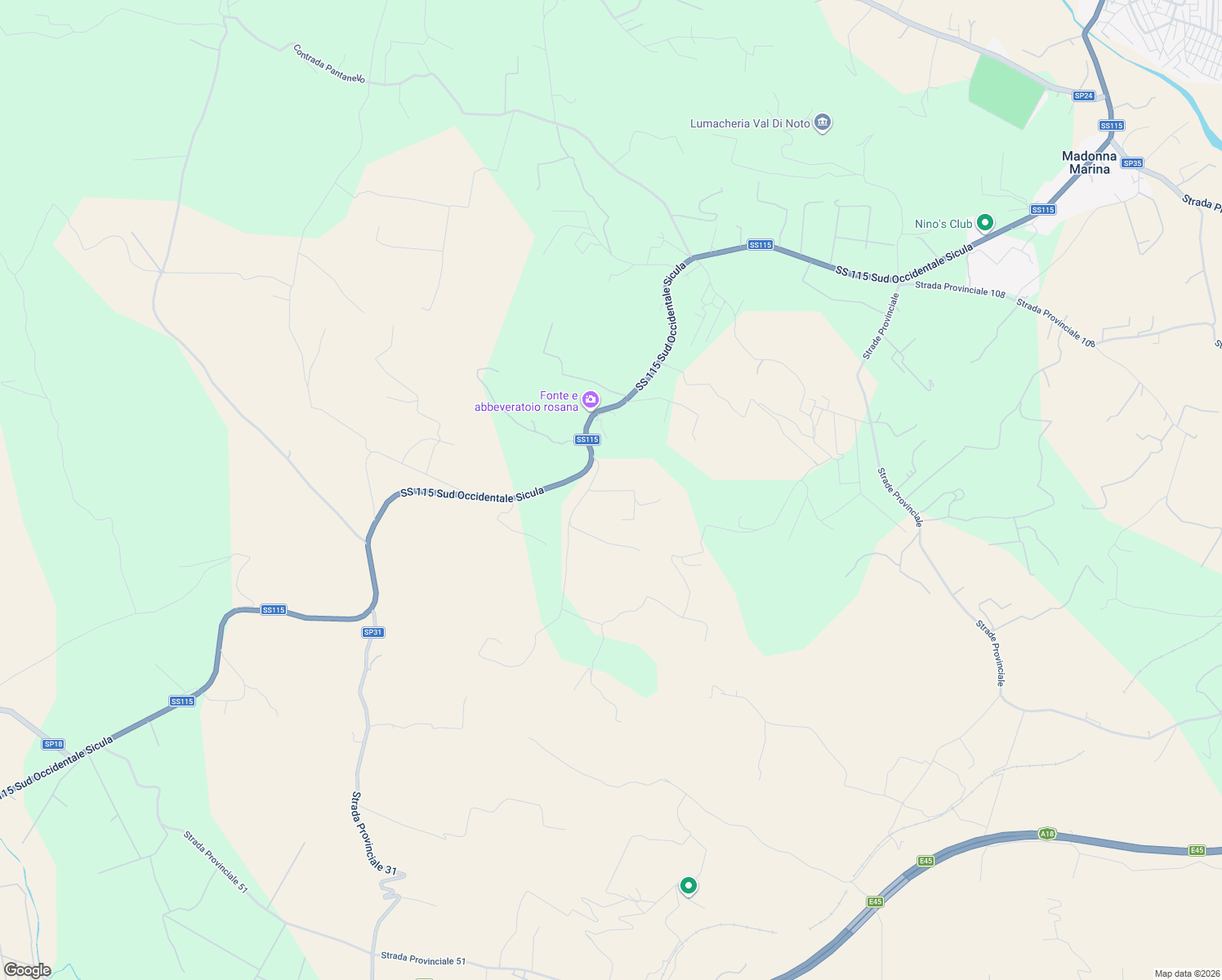 map of restaurants, bars, coffee shops, grocery stores, and more near 12 Via G. Alessi in Noto
