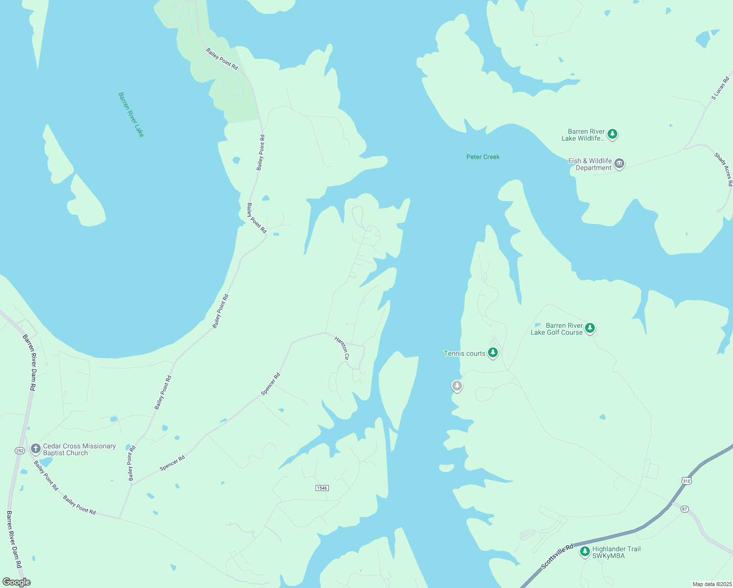 map of restaurants, bars, coffee shops, grocery stores, and more near 63-285 Happy's Run in Scottsville