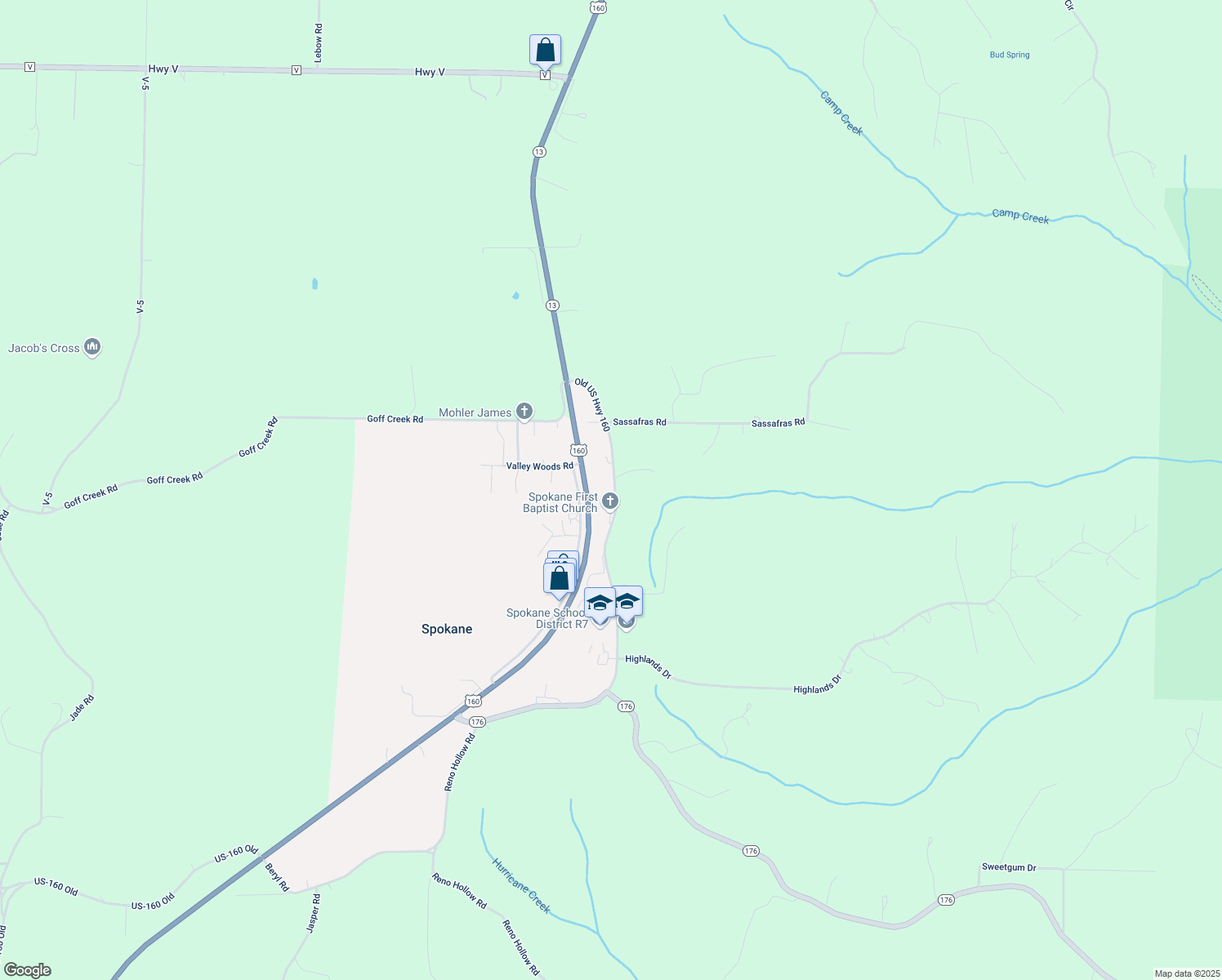 map of restaurants, bars, coffee shops, grocery stores, and more near 745 Spokane Rd in Spokane