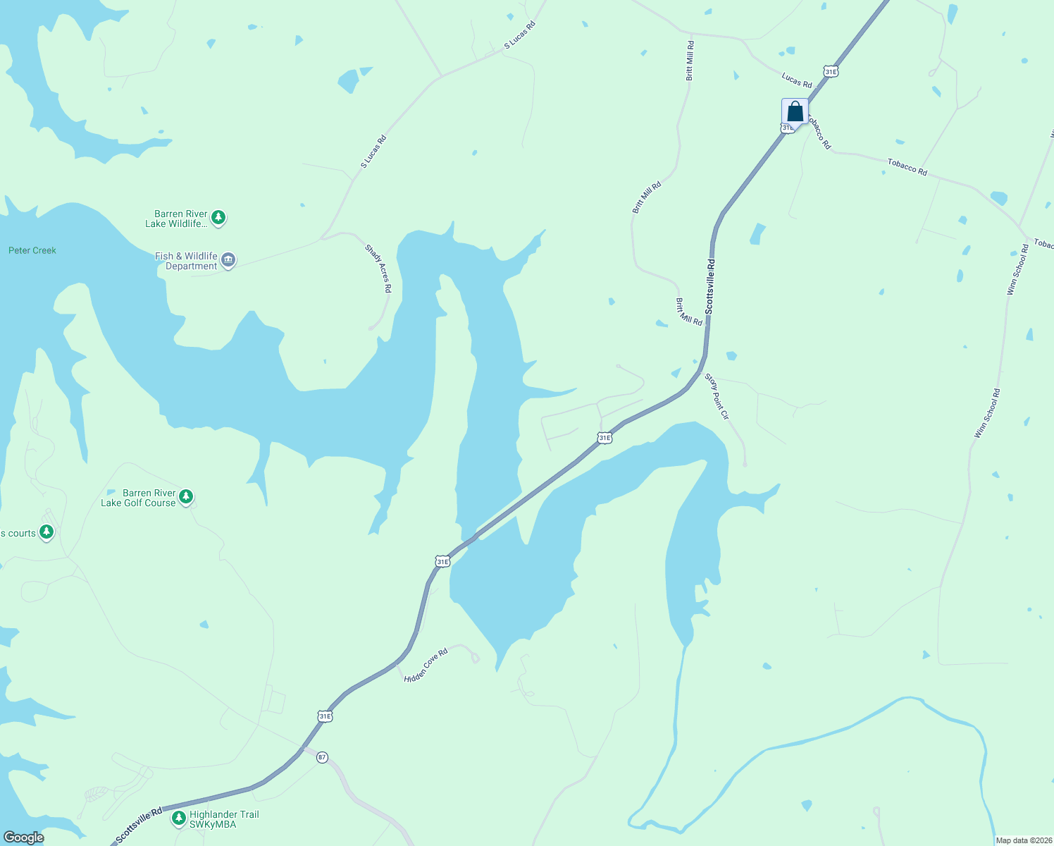 map of restaurants, bars, coffee shops, grocery stores, and more near 316 Bay Ridge Road in Lucas