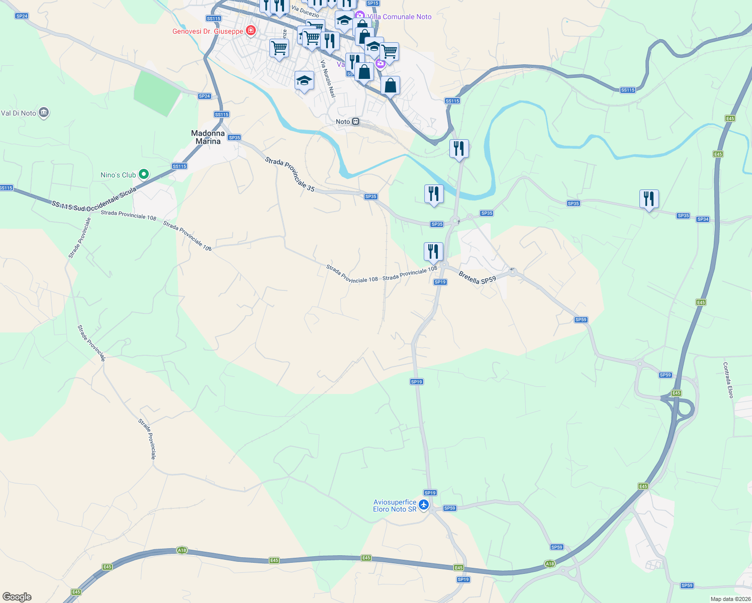 map of restaurants, bars, coffee shops, grocery stores, and more near in Free municipal consortium of Syracuse