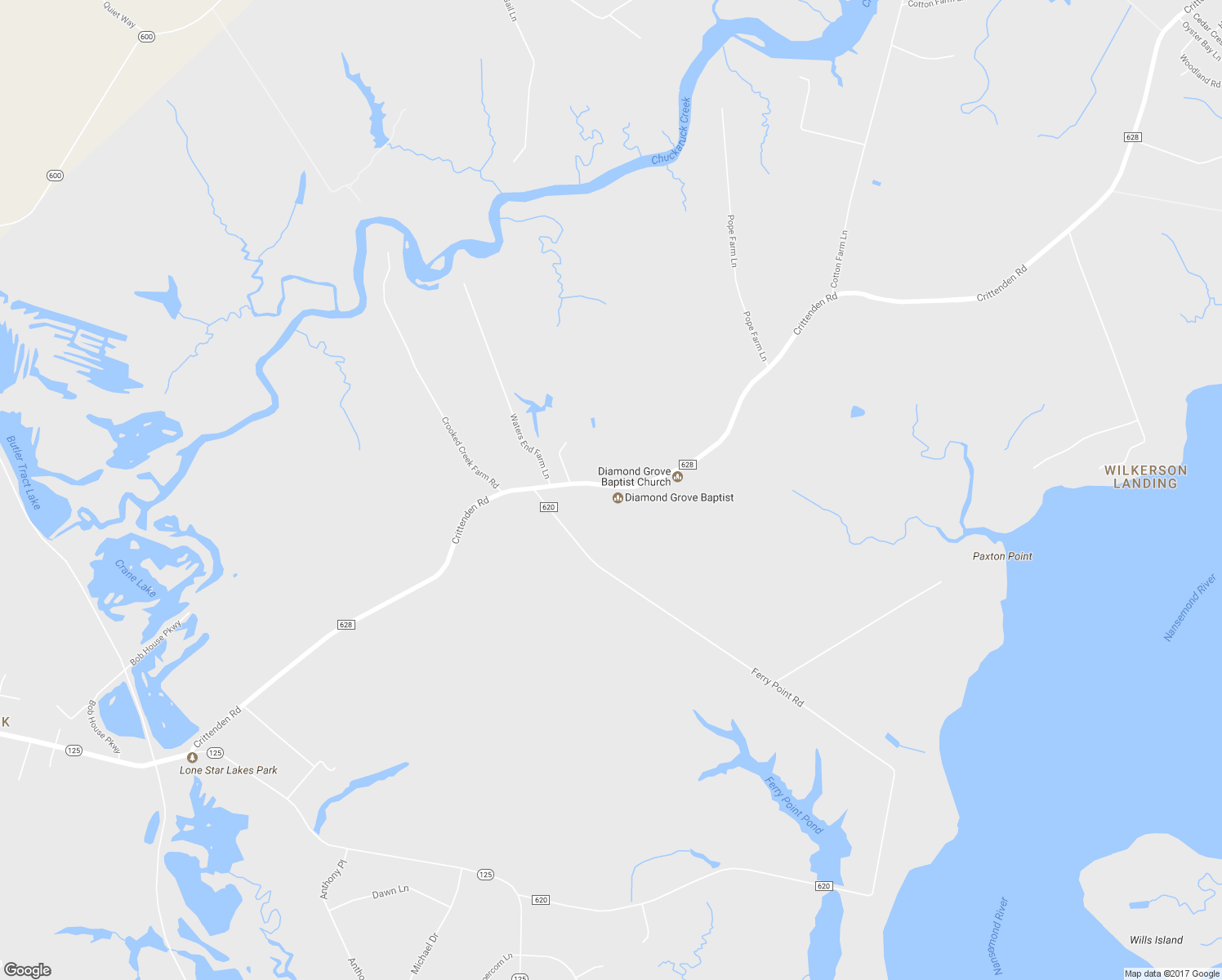 map of restaurants, bars, coffee shops, grocery stores, and more near 6800 Crittenden Road in Suffolk