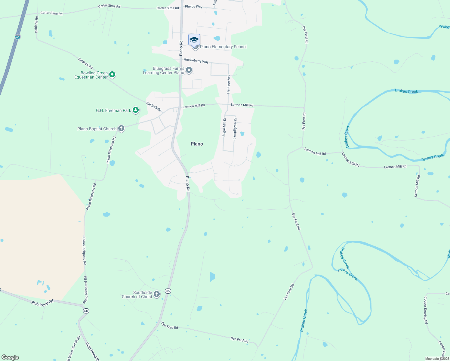 map of restaurants, bars, coffee shops, grocery stores, and more near Horizon Way in Bowling Green