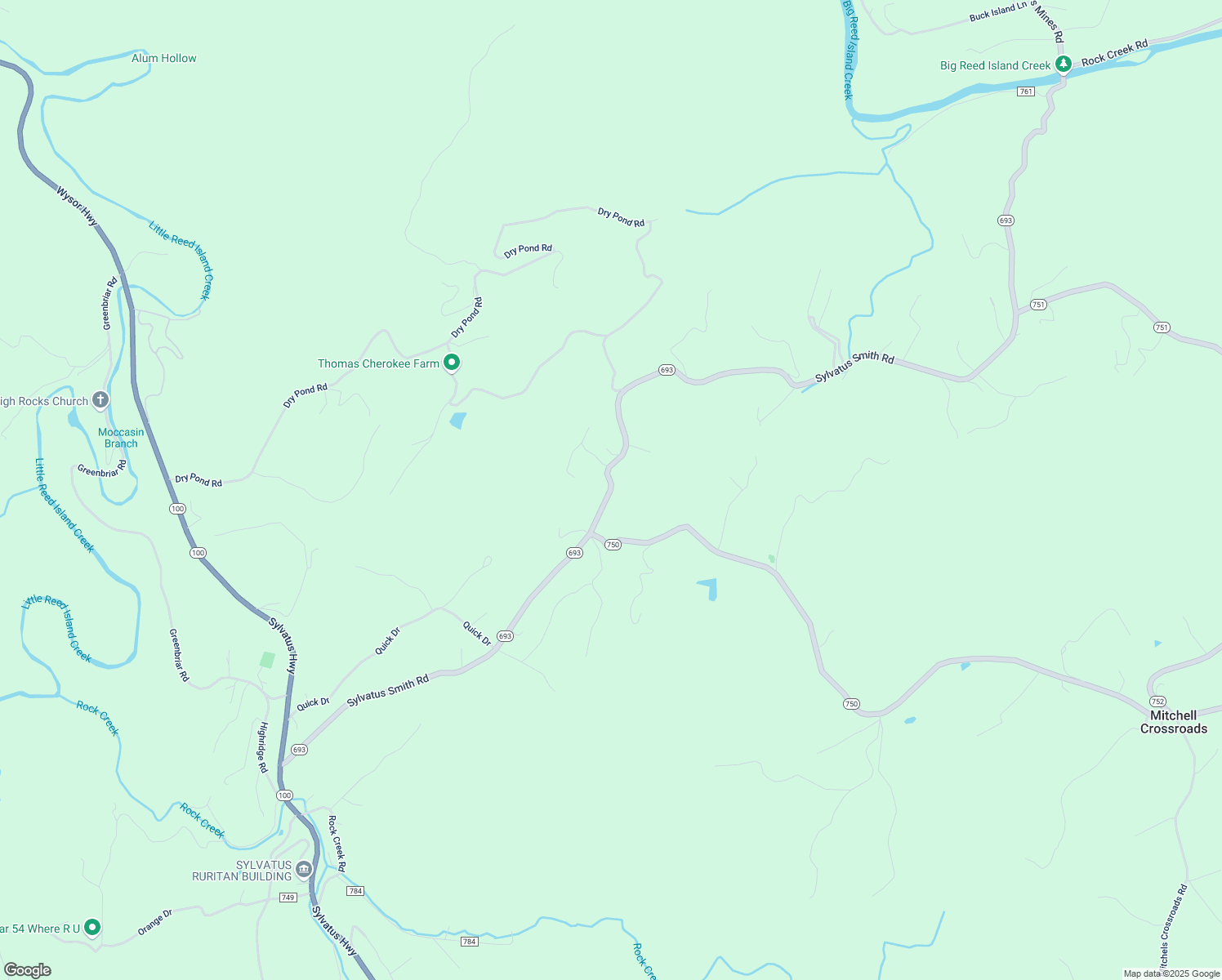 map of restaurants, bars, coffee shops, grocery stores, and more near Sylvatus Smith Road in Hillsville