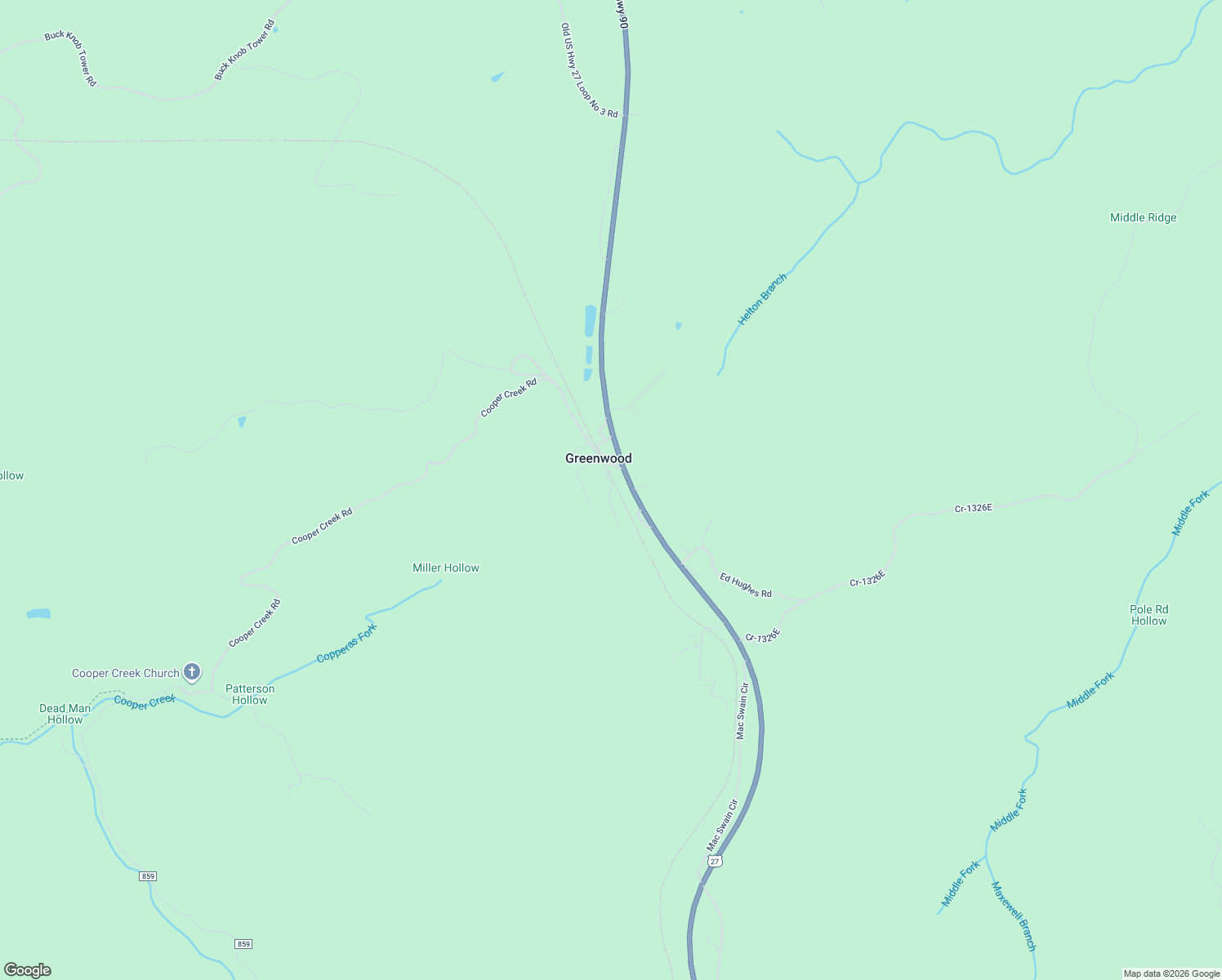 map of restaurants, bars, coffee shops, grocery stores, and more near Ky-2282 in McCreary County