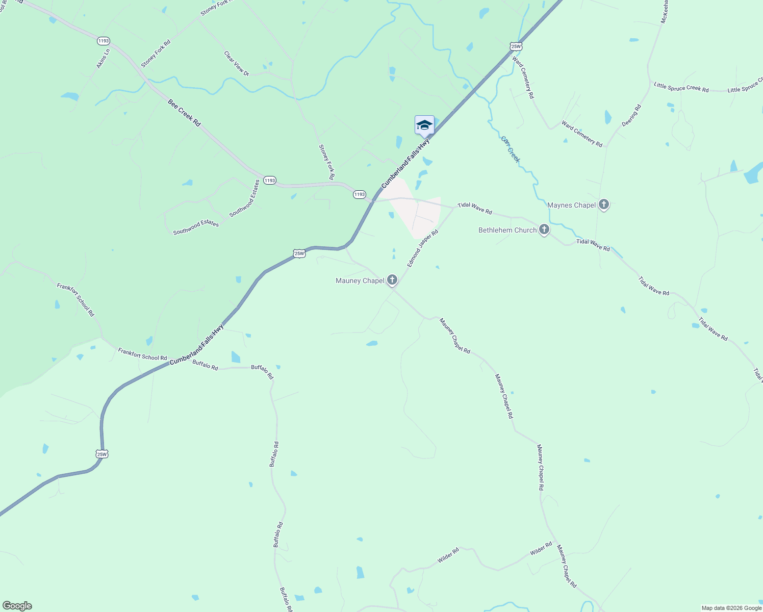 map of restaurants, bars, coffee shops, grocery stores, and more near 158 Muzzle Loader Club Road in Corbin