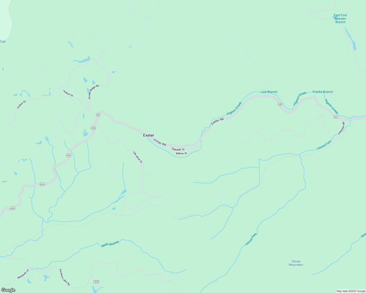 map of restaurants, bars, coffee shops, grocery stores, and more near 851 Exeter Road in Appalachia