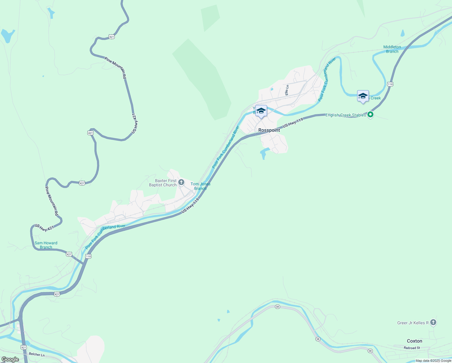 map of restaurants, bars, coffee shops, grocery stores, and more near in Rosspoint