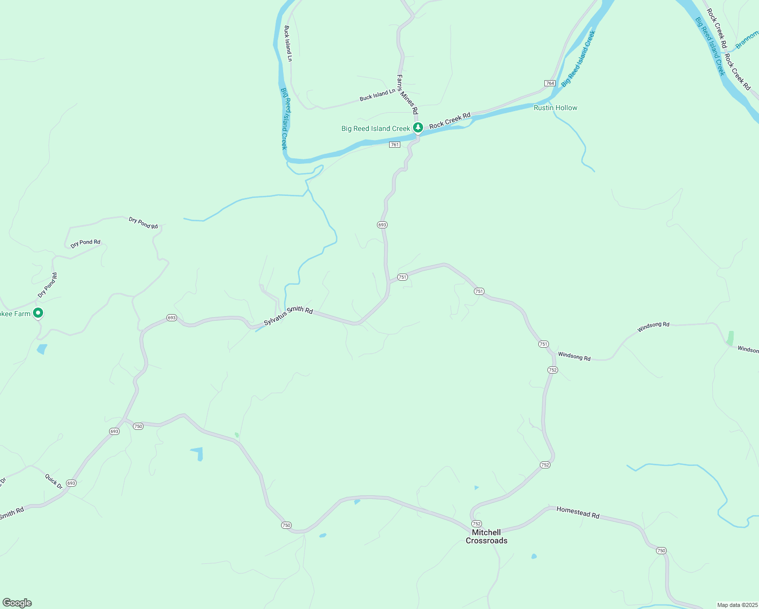 map of restaurants, bars, coffee shops, grocery stores, and more near Sylvatus Smith Road in Hillsville