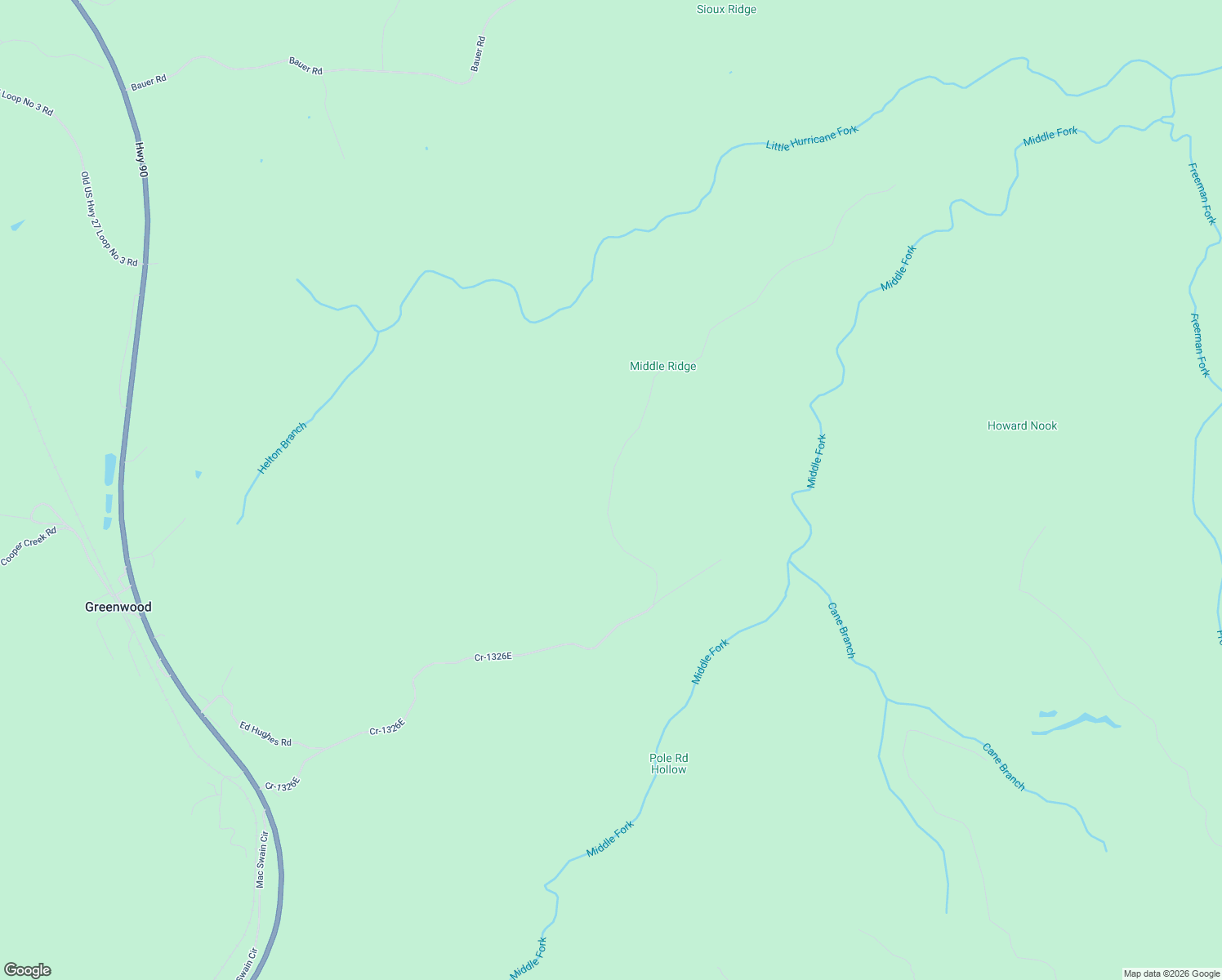 map of restaurants, bars, coffee shops, grocery stores, and more near Cr-1326E in McCreary County