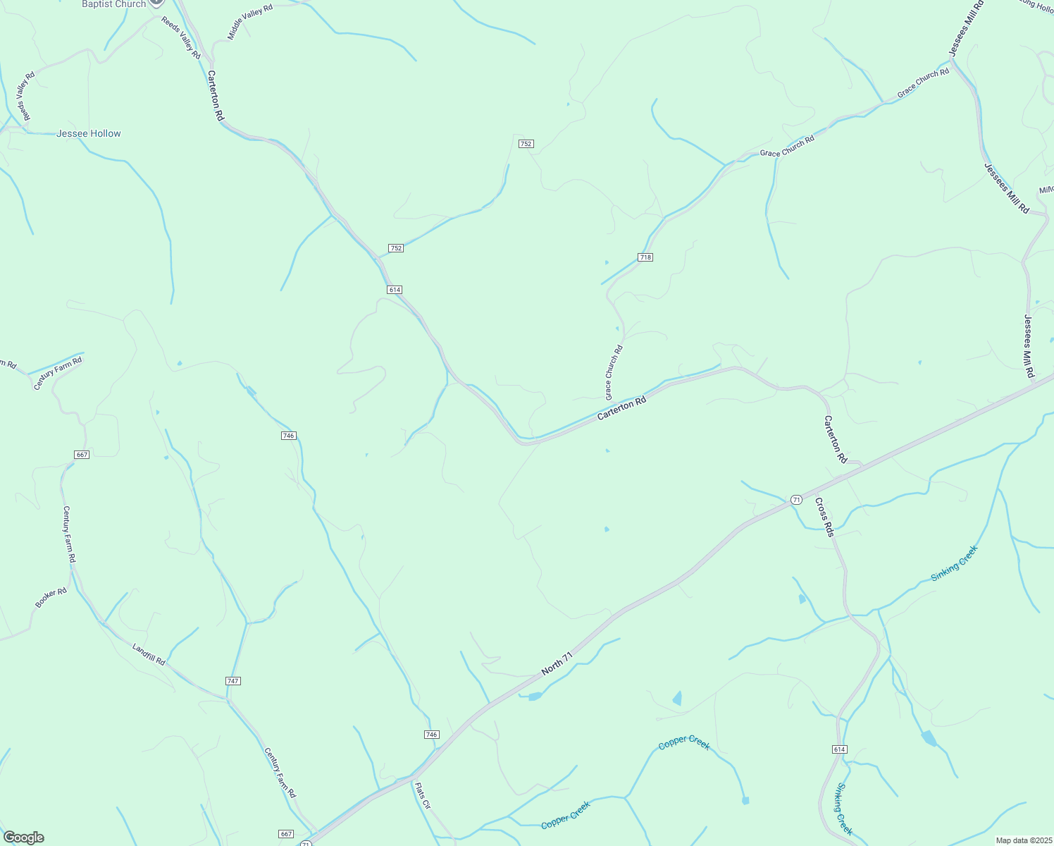 map of restaurants, bars, coffee shops, grocery stores, and more near County Road 614 in Castlewood