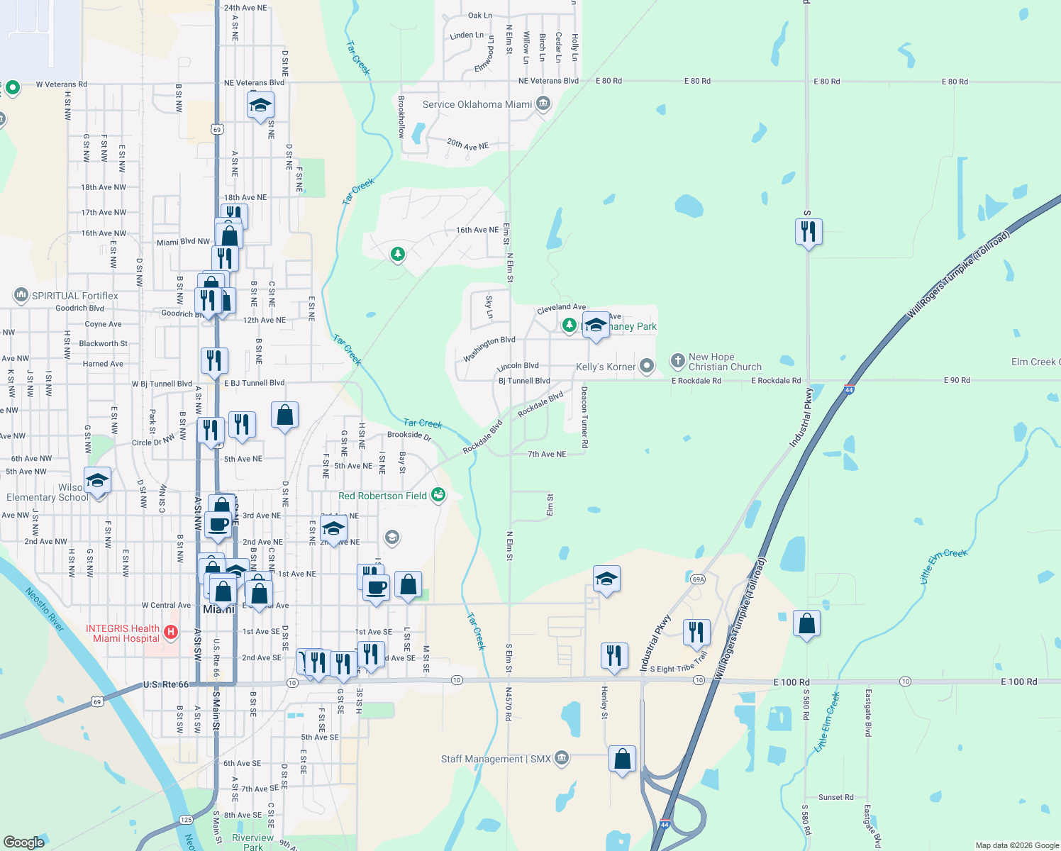 map of restaurants, bars, coffee shops, grocery stores, and more near 720 Garfield Blvd in Miami