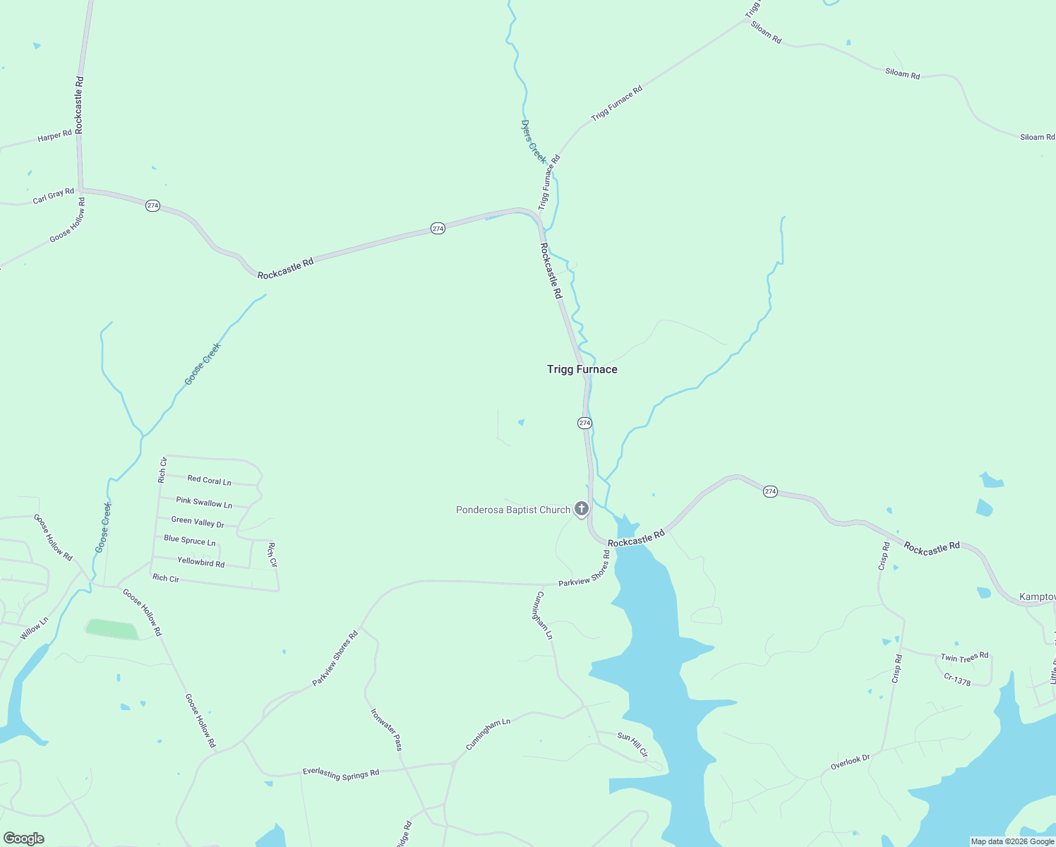 map of restaurants, bars, coffee shops, grocery stores, and more near in Trigg Furnace