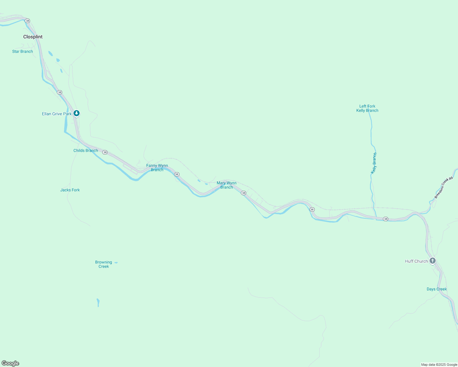 map of restaurants, bars, coffee shops, grocery stores, and more near 20575 Kentucky 38 in Closplint
