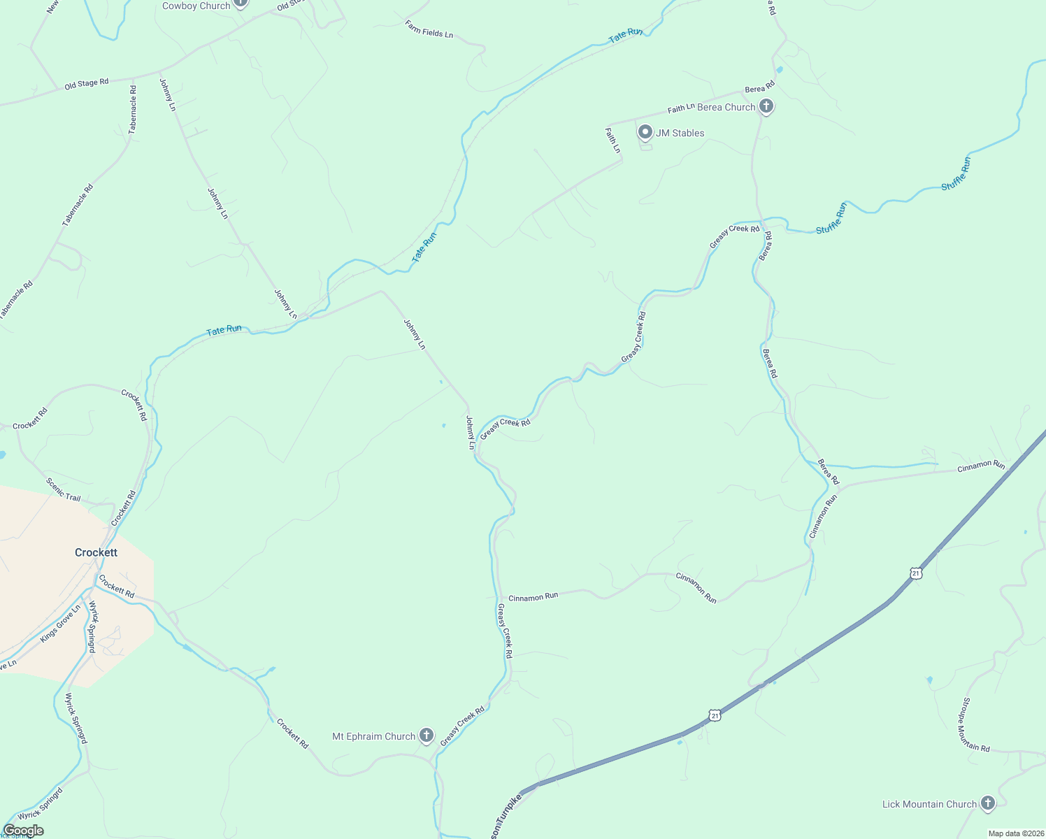 map of restaurants, bars, coffee shops, grocery stores, and more near Greasy Creek Road in Wytheville