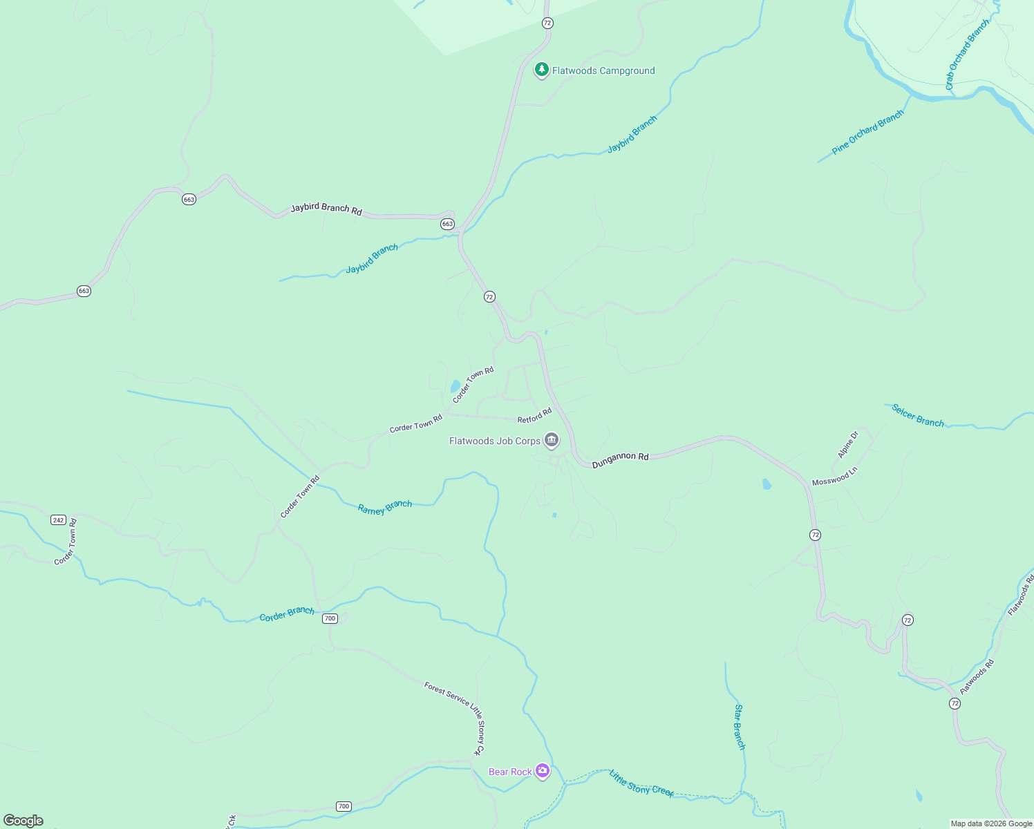 map of restaurants, bars, coffee shops, grocery stores, and more near 12111-12115 Retford Road in Coeburn