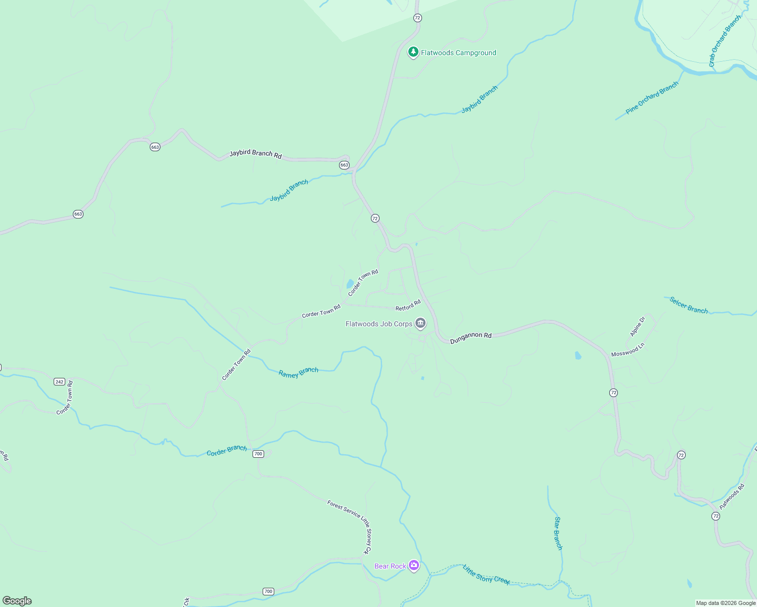 map of restaurants, bars, coffee shops, grocery stores, and more near 12111 Retford Road in Coeburn