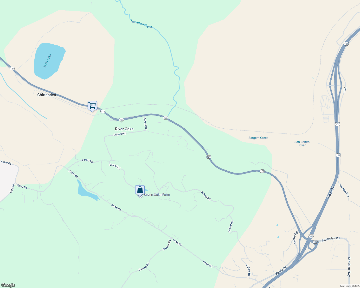 map of restaurants, bars, coffee shops, grocery stores, and more near 300 Payne Road in San Juan Bautista