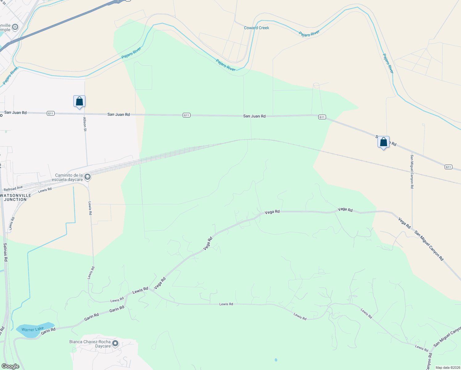 map of restaurants, bars, coffee shops, grocery stores, and more near 1175 Eagle Hill Road in Monterey County